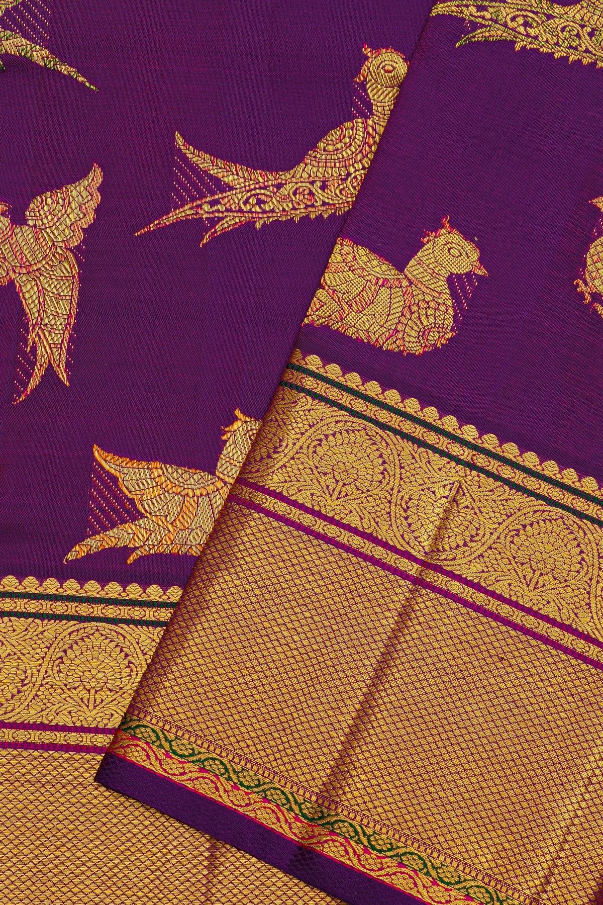 Kanchipuram Silk Purple Saree