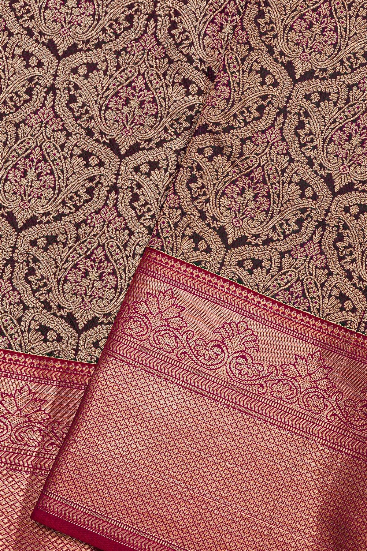 Kancheepuram Silk Dark Brown Saree