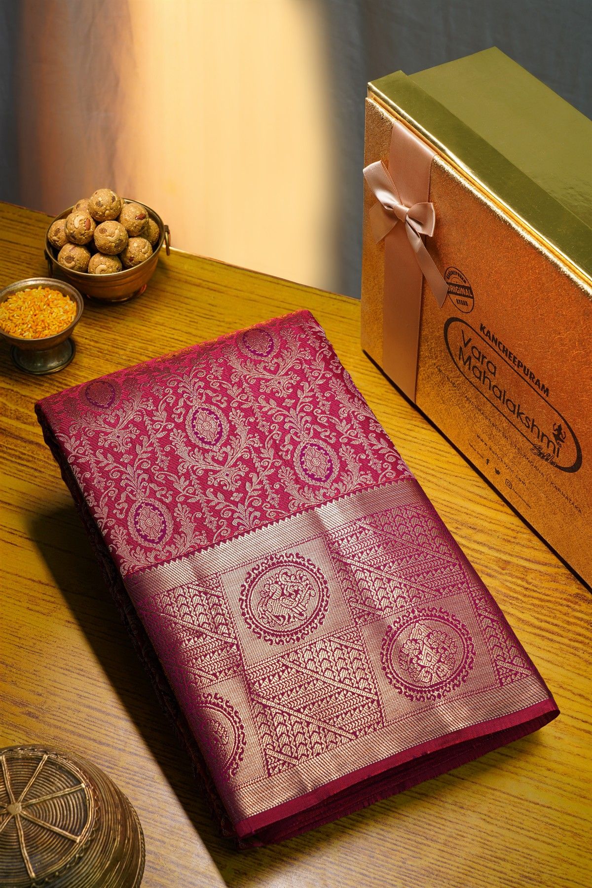 Kancheepuram Silk Magenta Saree