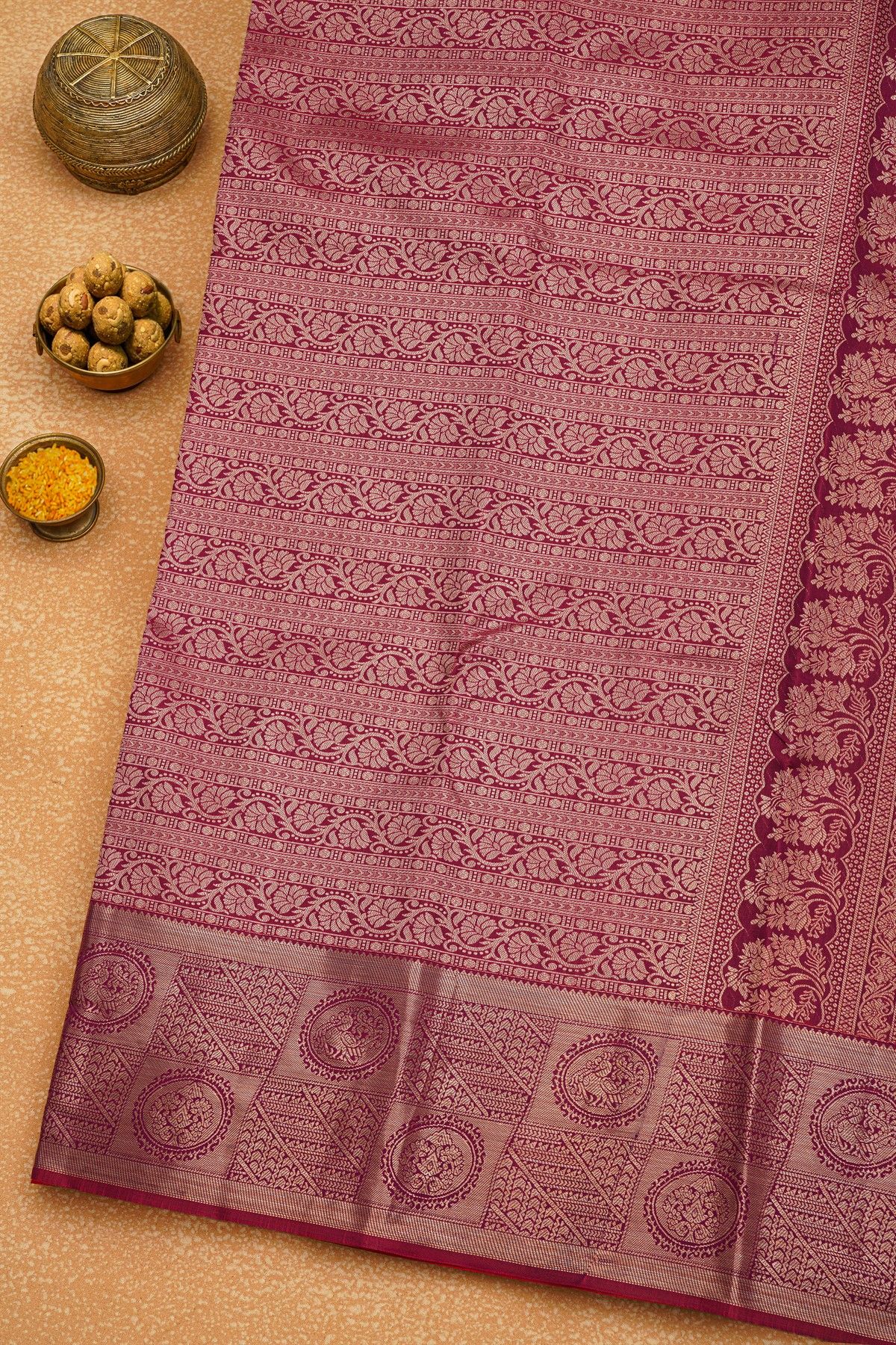 Kancheepuram Silk Magenta Saree