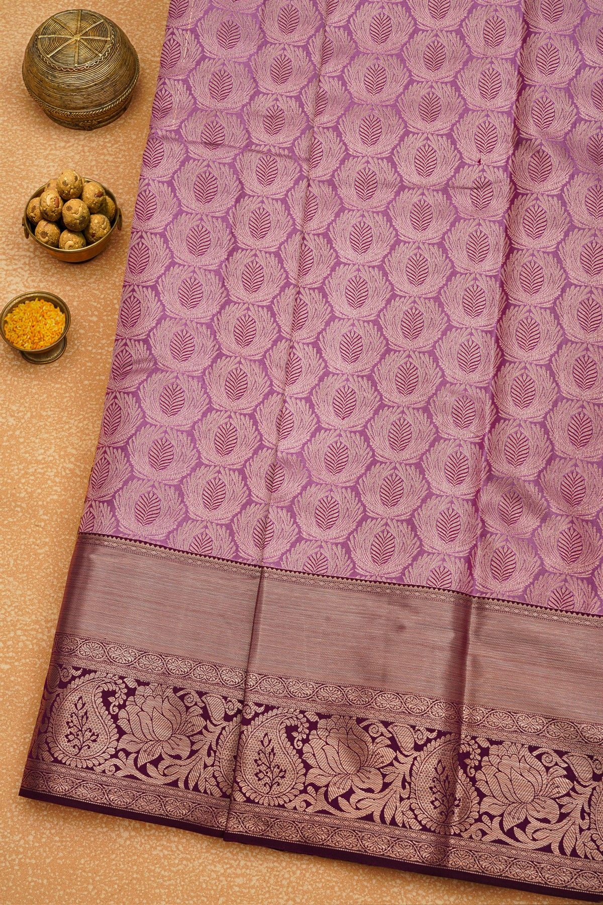 Kancheepuram Silk Lavender Saree