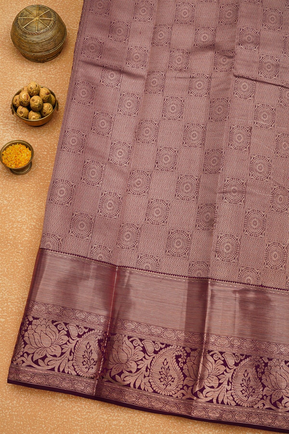 Kancheepuram Silk Lavender Saree