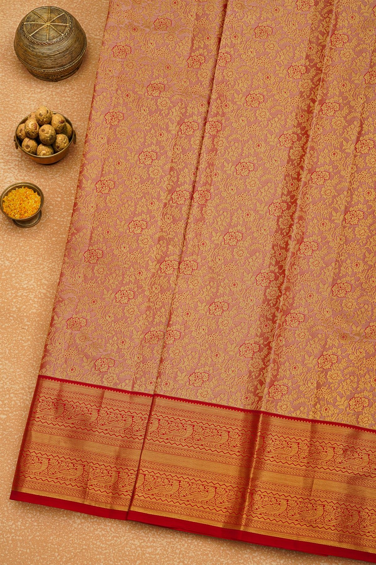 Kancheepuram Silk Baby Pink Saree