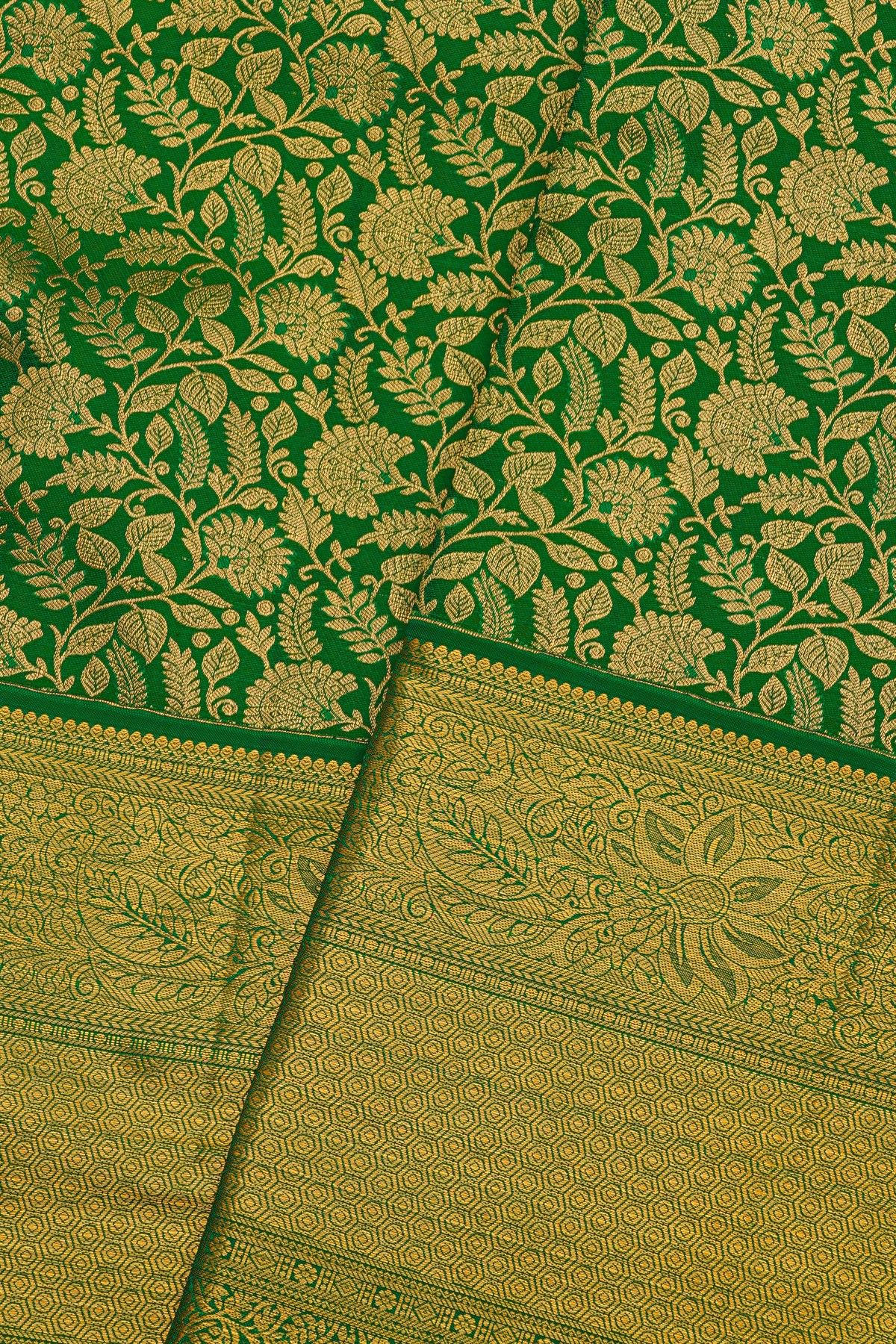 Kancheepuram Silk Bottle Green Saree