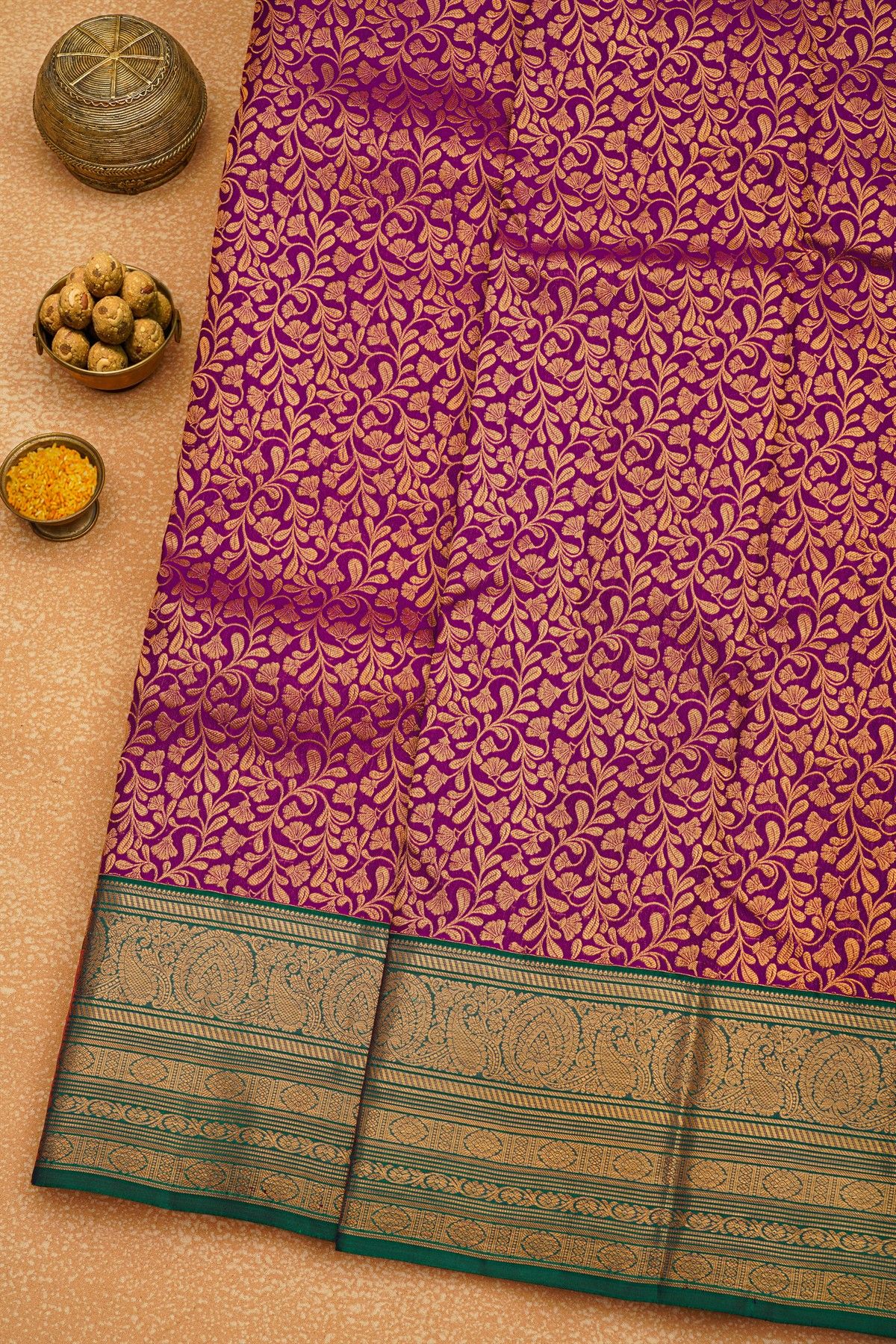 Kancheepuram Silk Magenta Saree