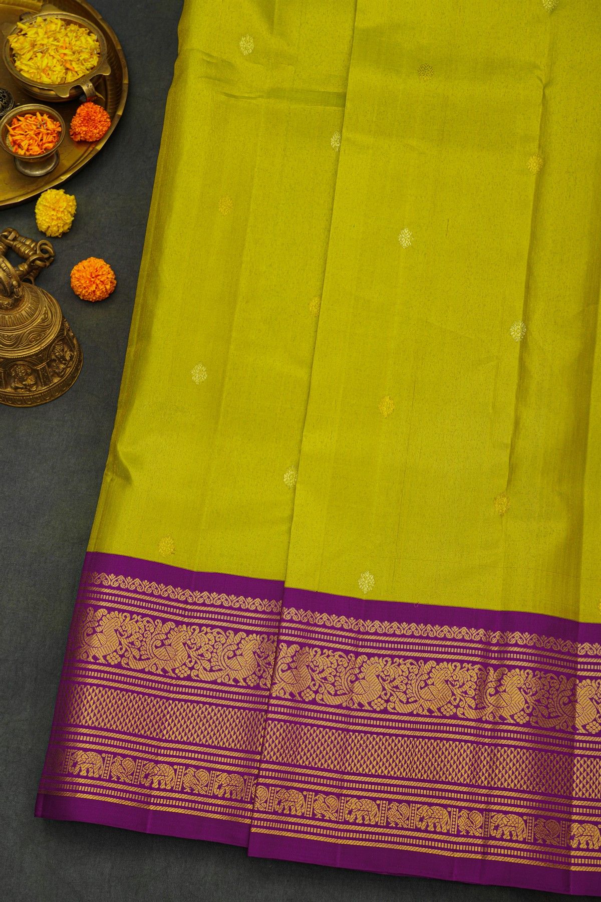 Kancheepuram Silk Green Saree