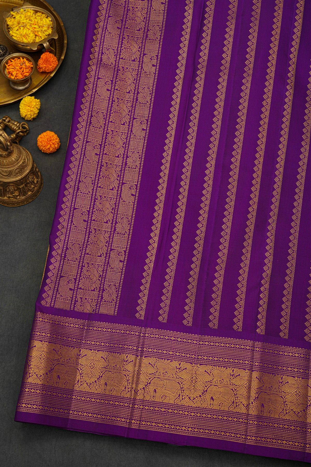 Kancheepuram Silk Cream Saree