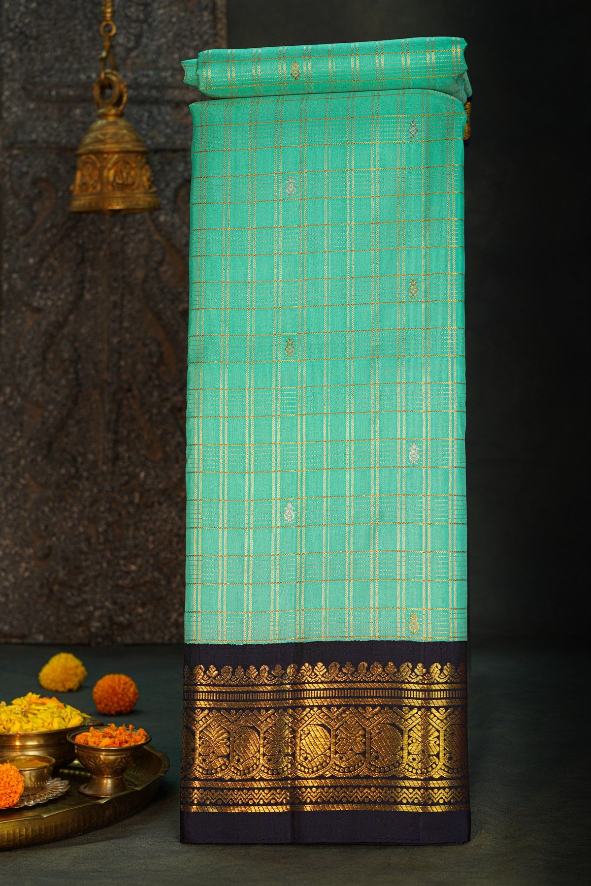Kancheepuram Silk Sky Blue Saree
