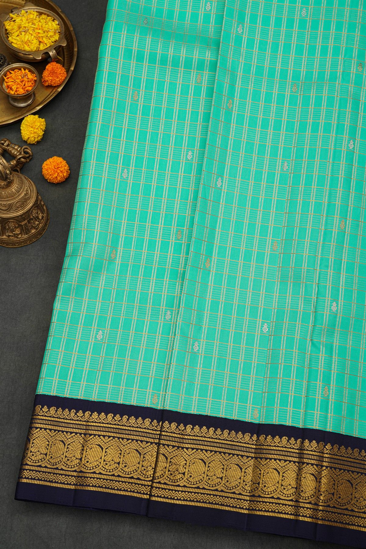 Kancheepuram Silk Sky Blue Saree