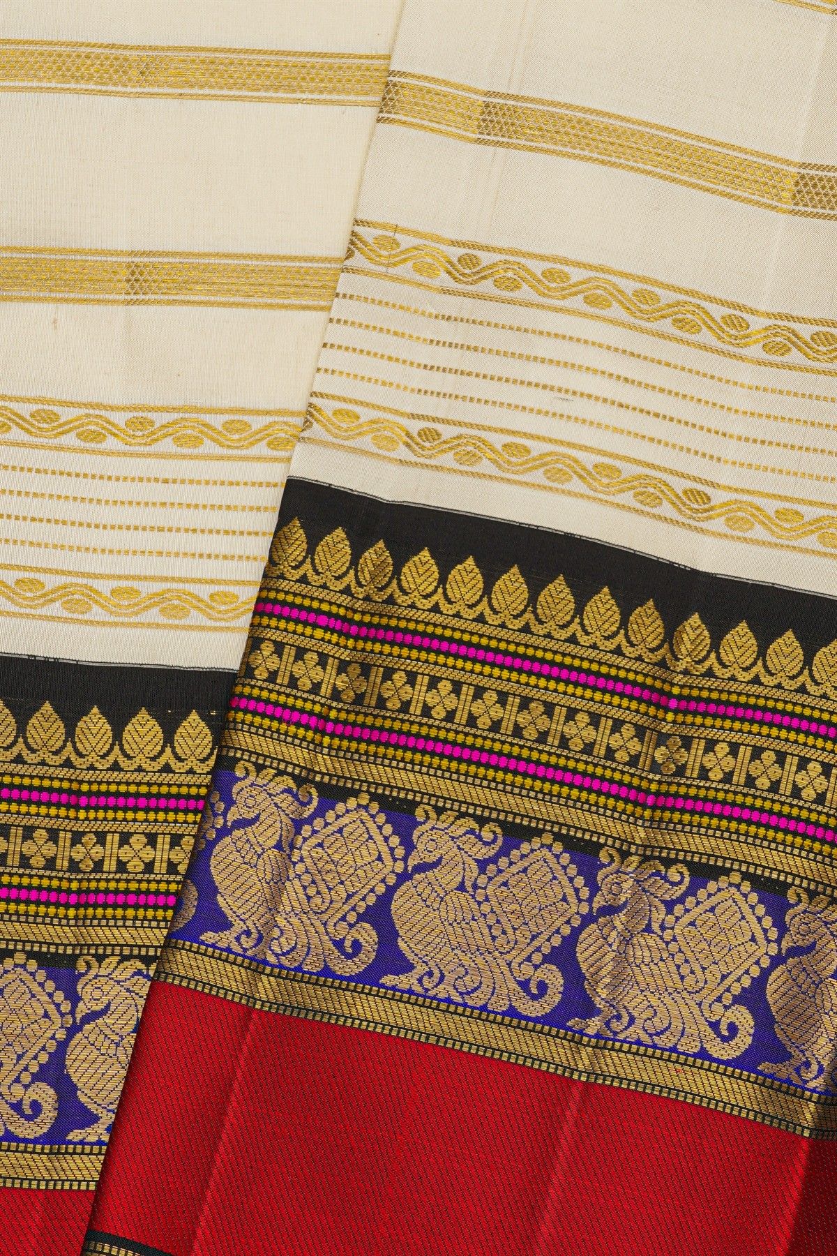 Kancheepuram Silk Off White Saree