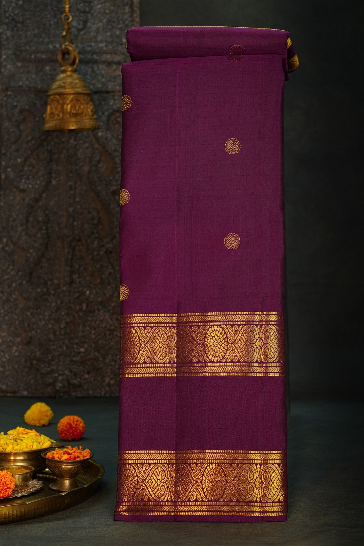 Kancheepuram Silk Wine Saree