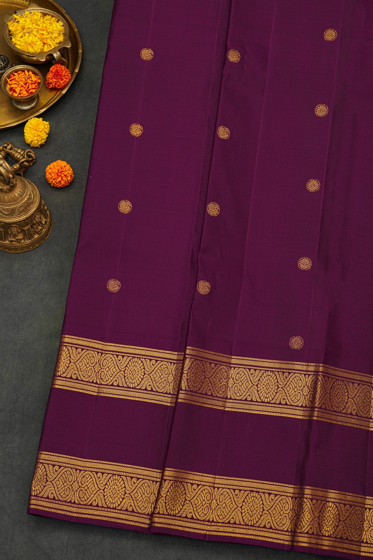 Kancheepuram Silk Wine Saree
