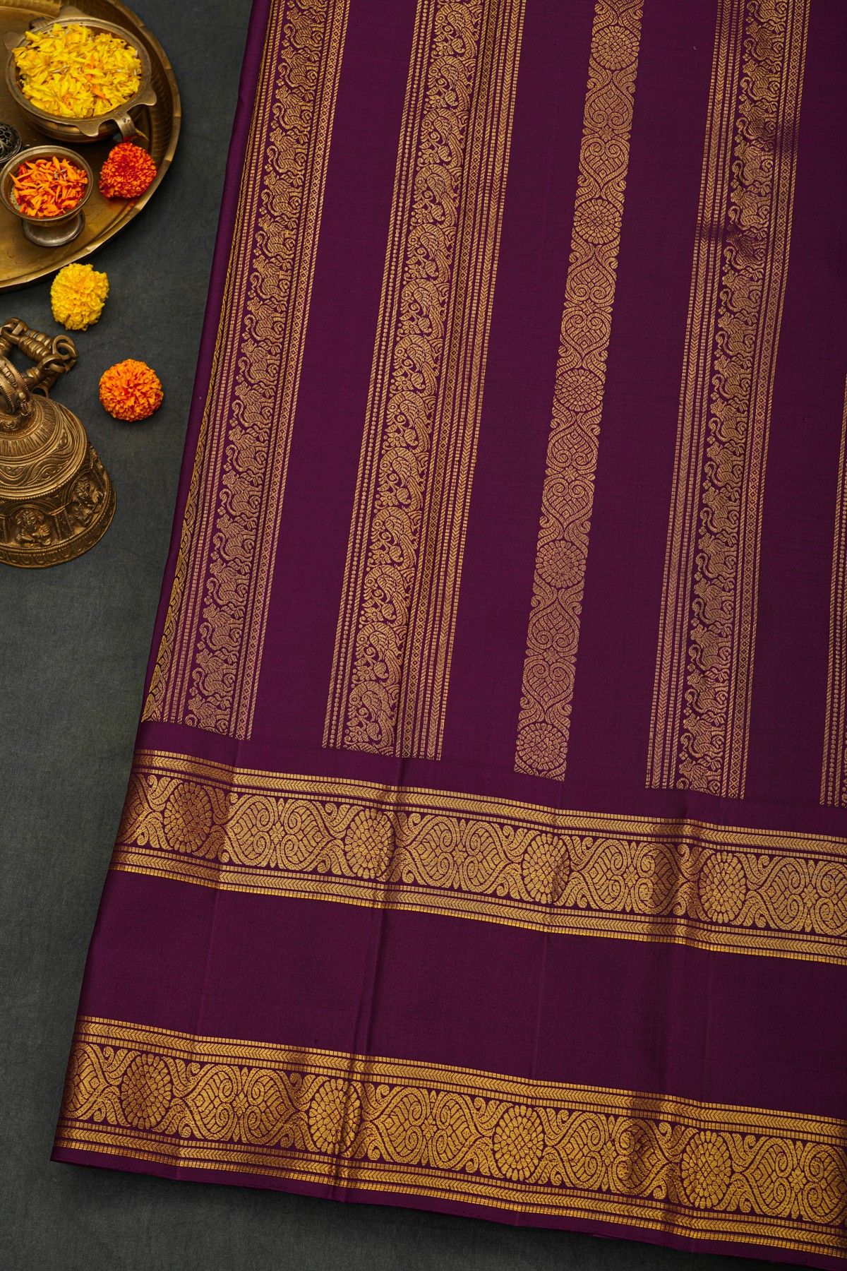 Kancheepuram Silk Wine Saree