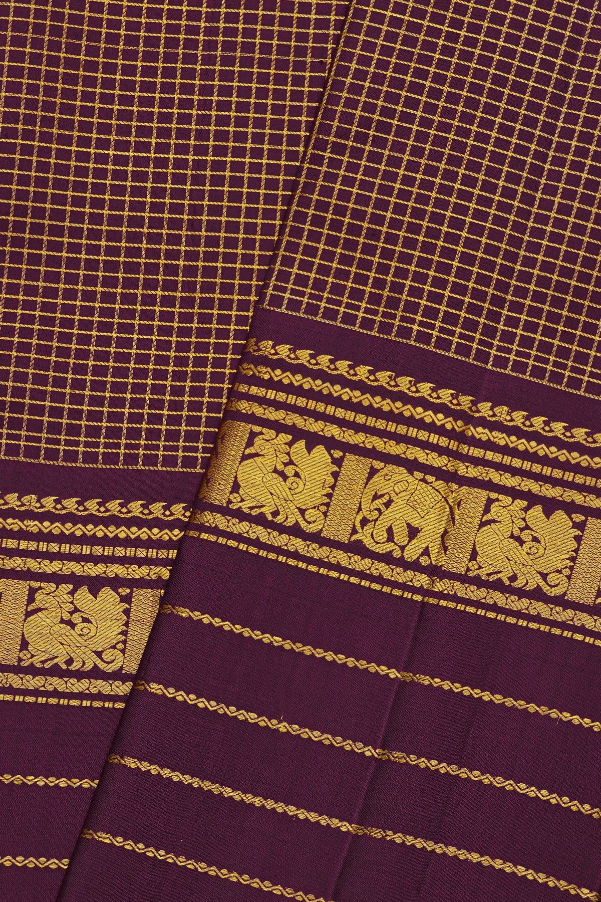 Kancheepuram Silk Wine Saree