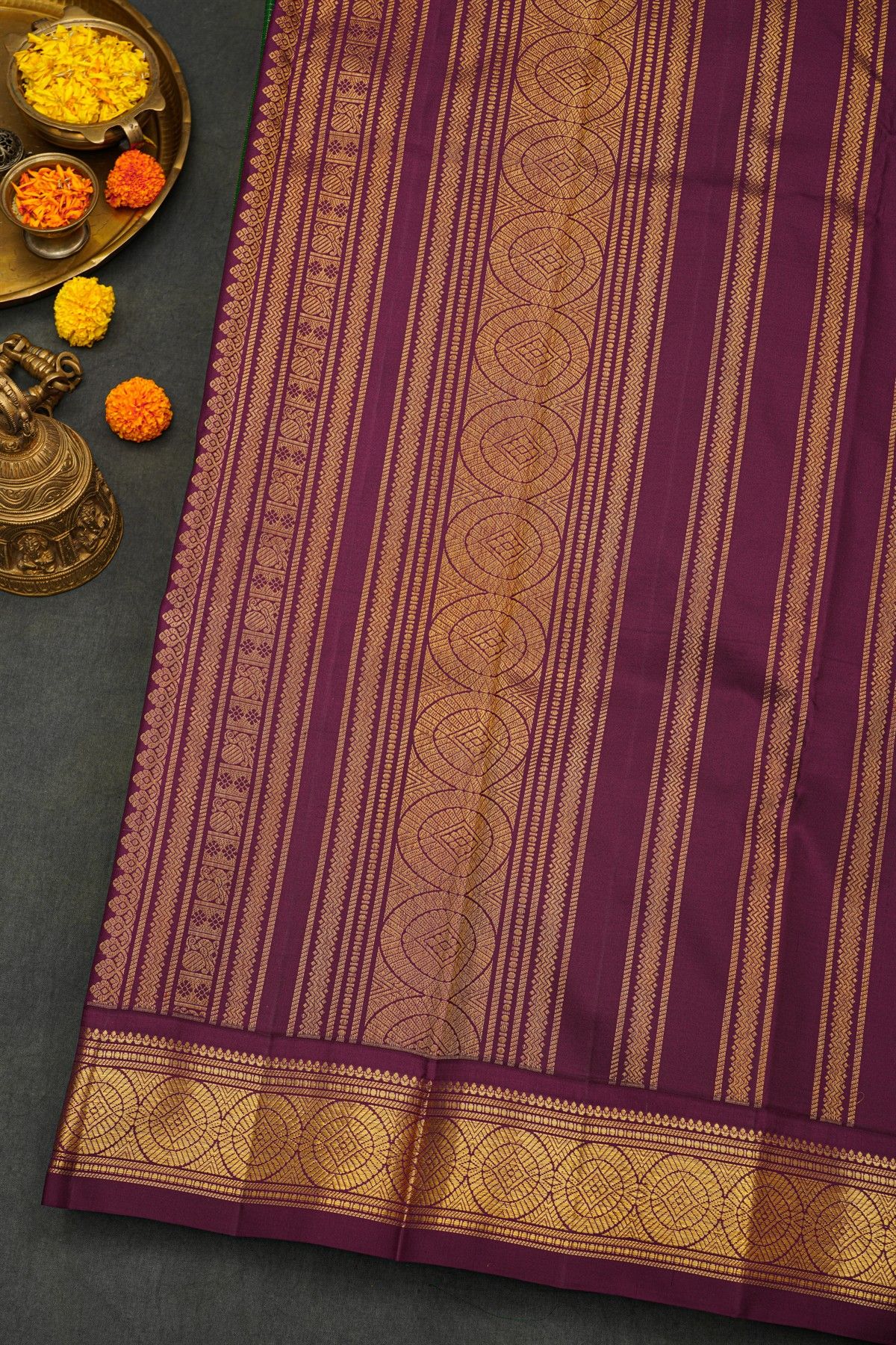 Kancheepuram Silk Bottle Green Saree