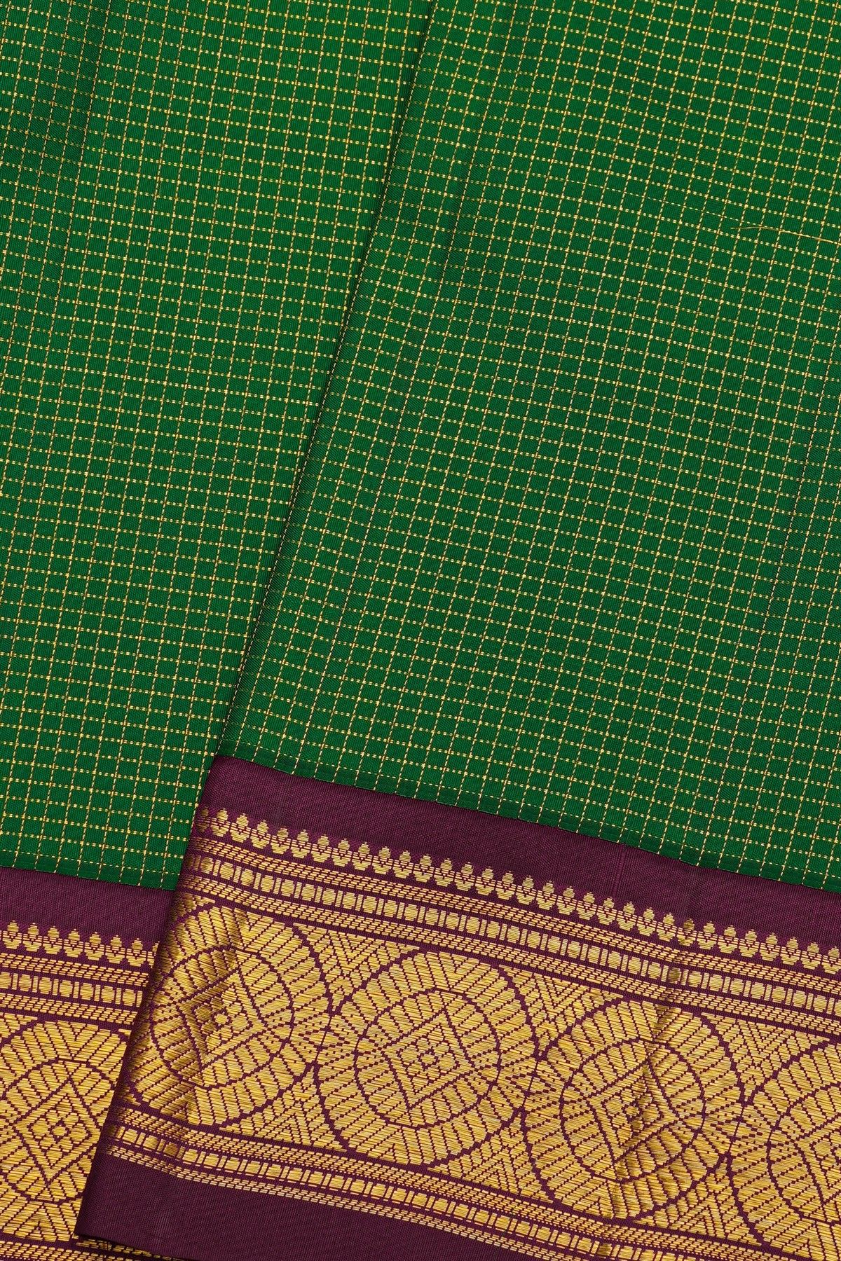 Kancheepuram Silk Bottle Green Saree