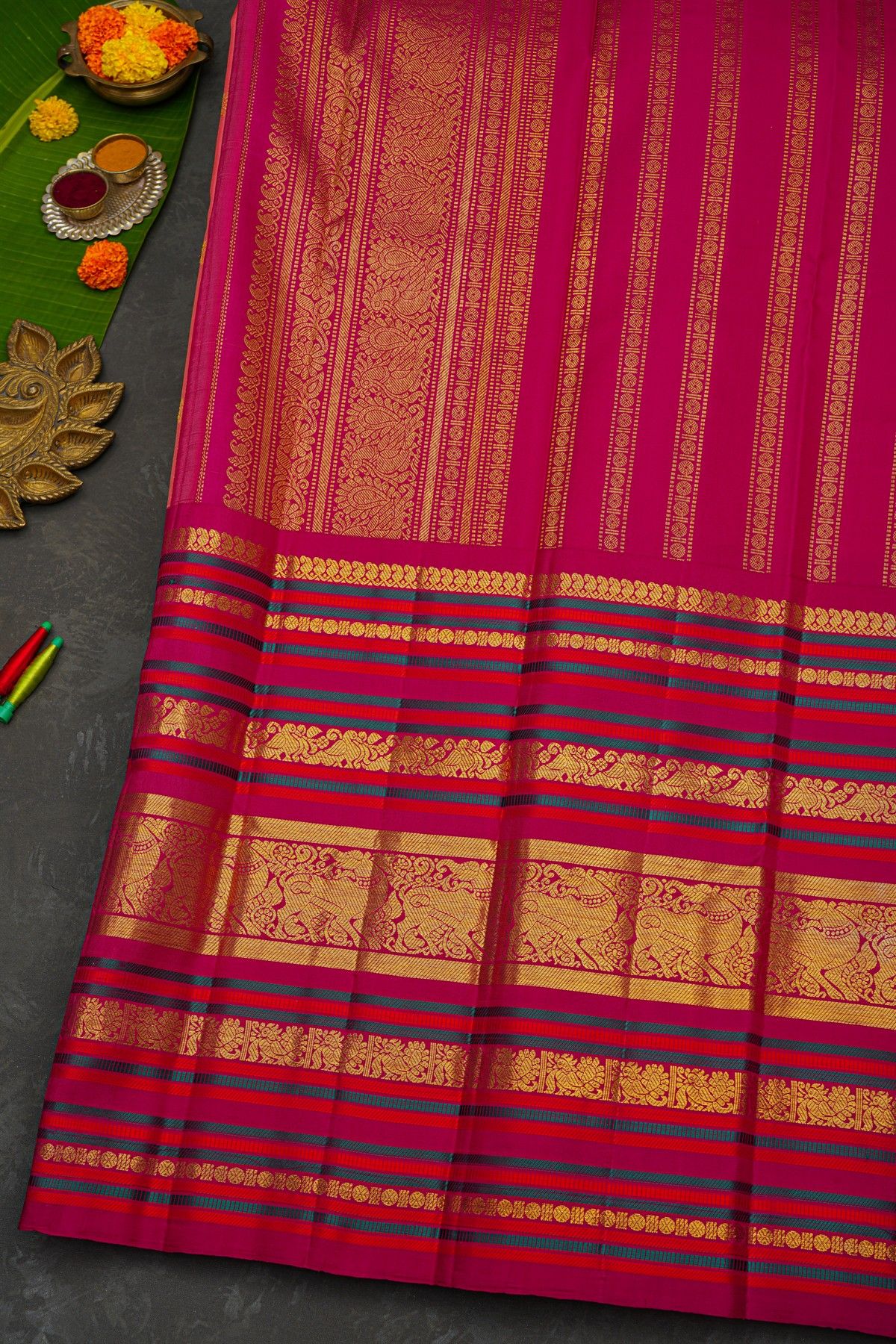 Kanchipuram Silk Pink Saree