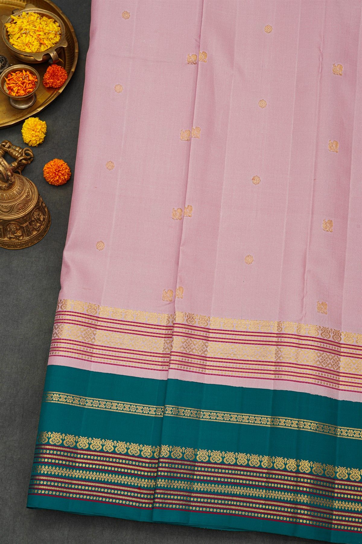 Kancheepuram Silk Baby Pink Saree