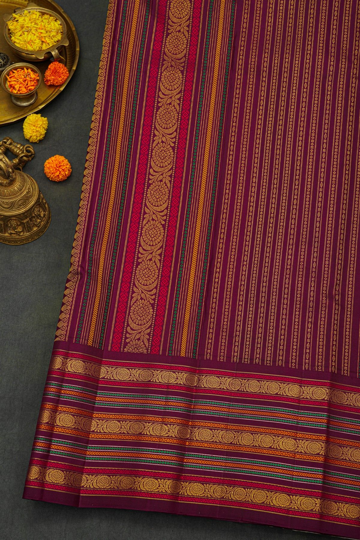 Kancheepuram Silk Multi-Colour Saree