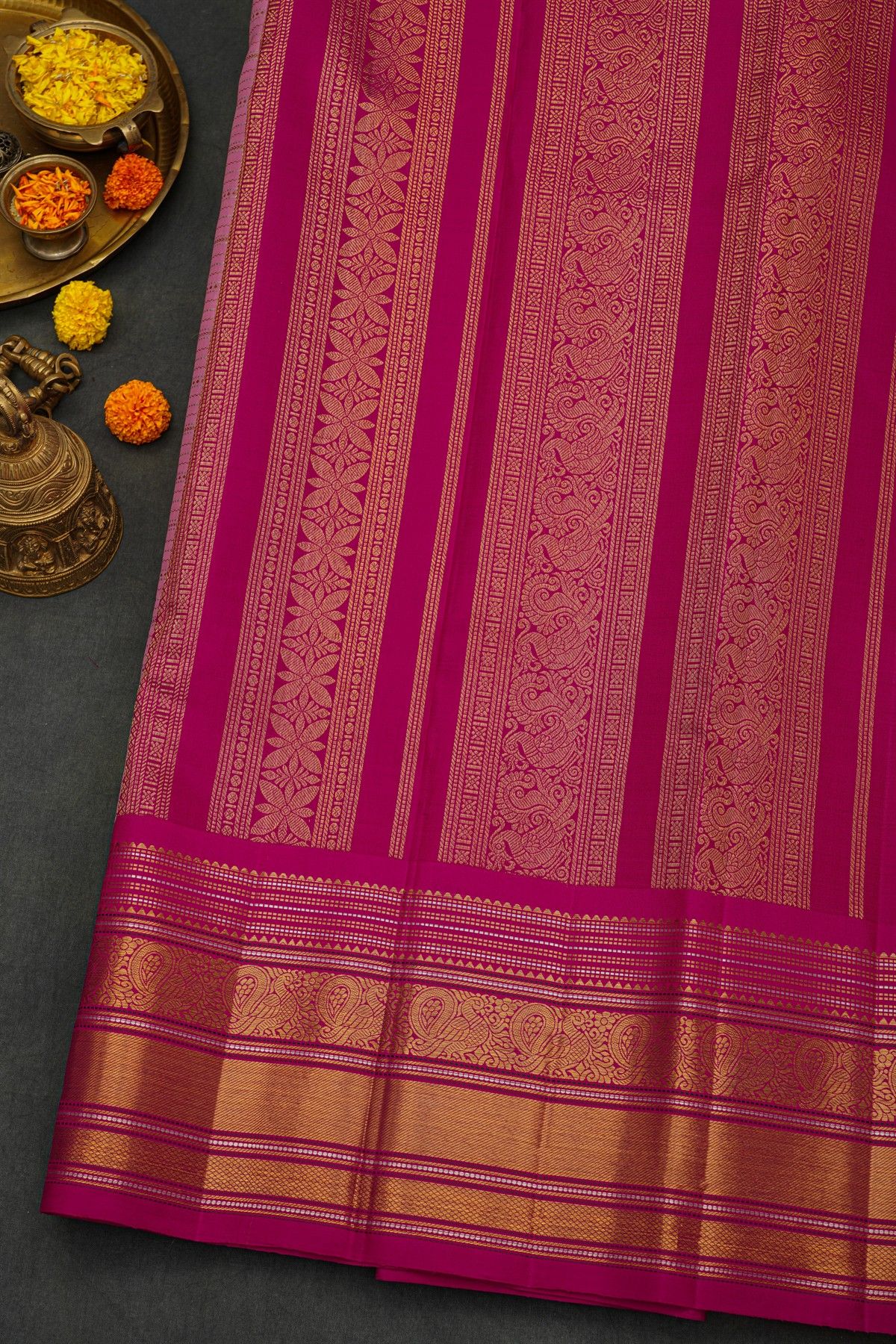 Kancheepuram Silk Dusty Pink Saree