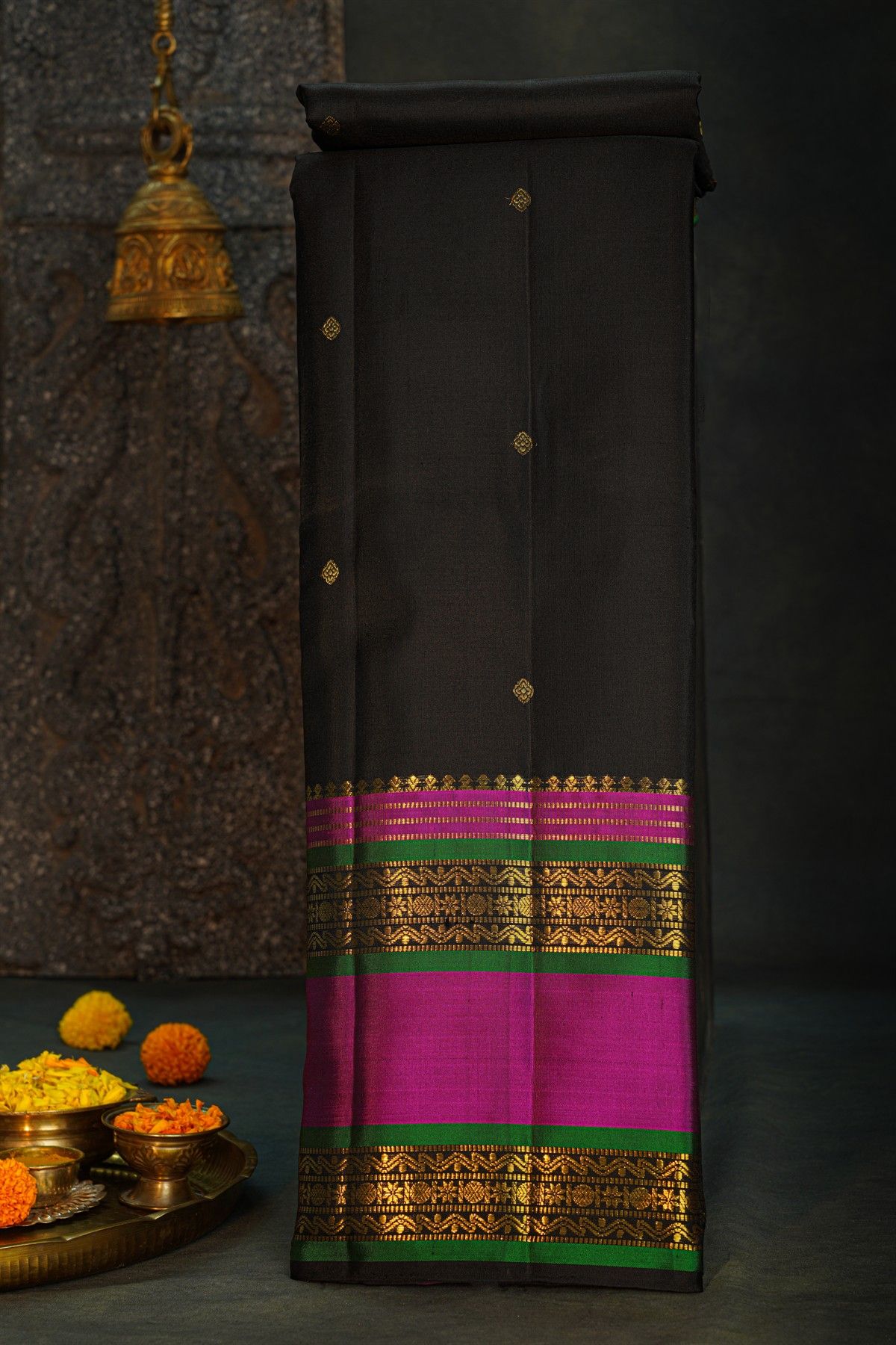 Kancheepuram Silk Black Saree