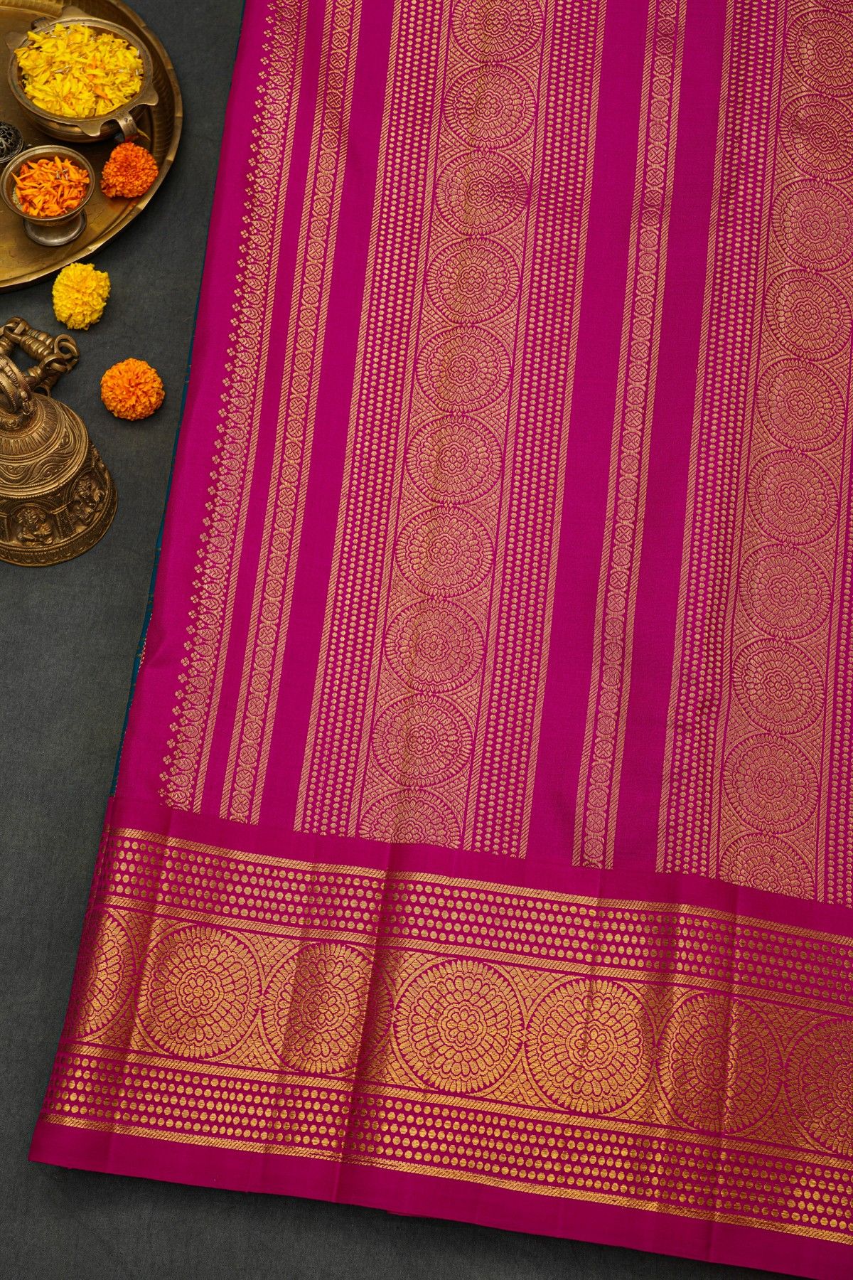 Kancheepuram Silk Teal Blue Saree