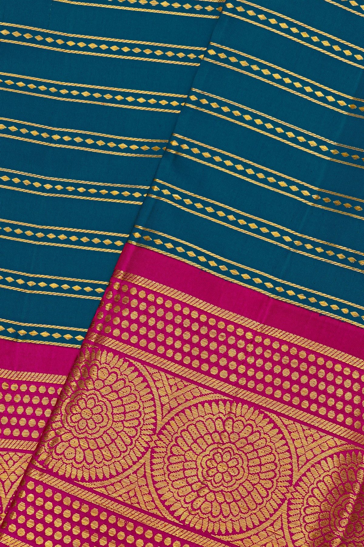 Kancheepuram Silk Teal Blue Saree