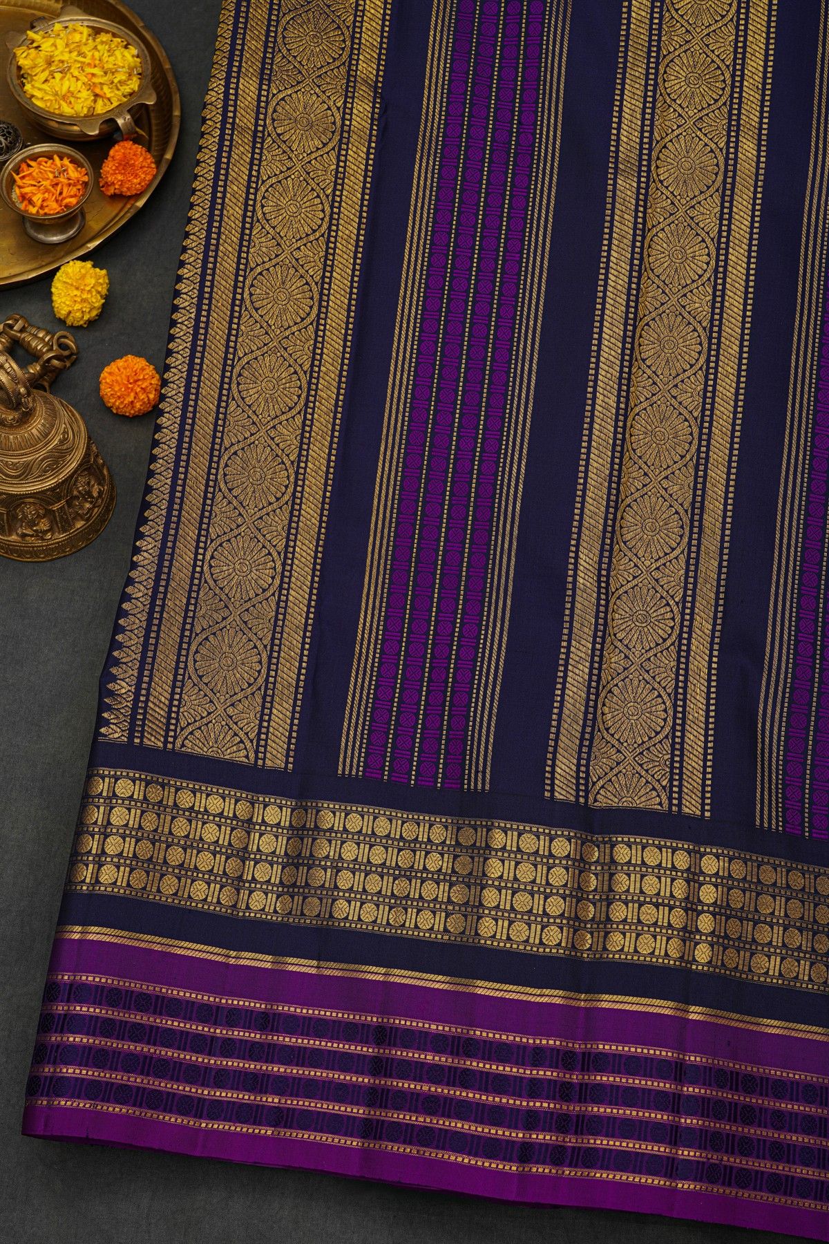 Kancheepuram Silk Off White Saree