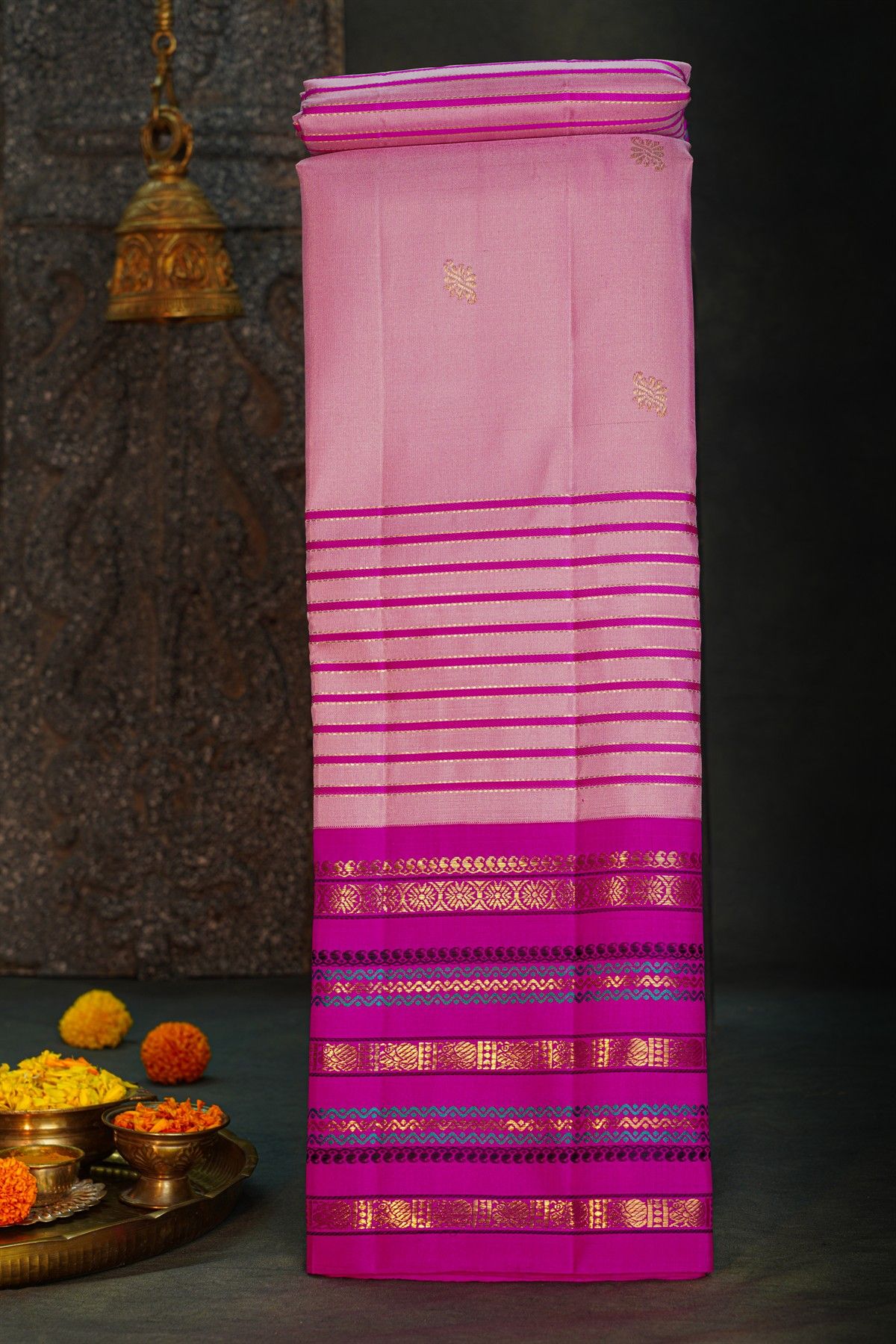 Kancheepuram Silk Baby Pink Saree