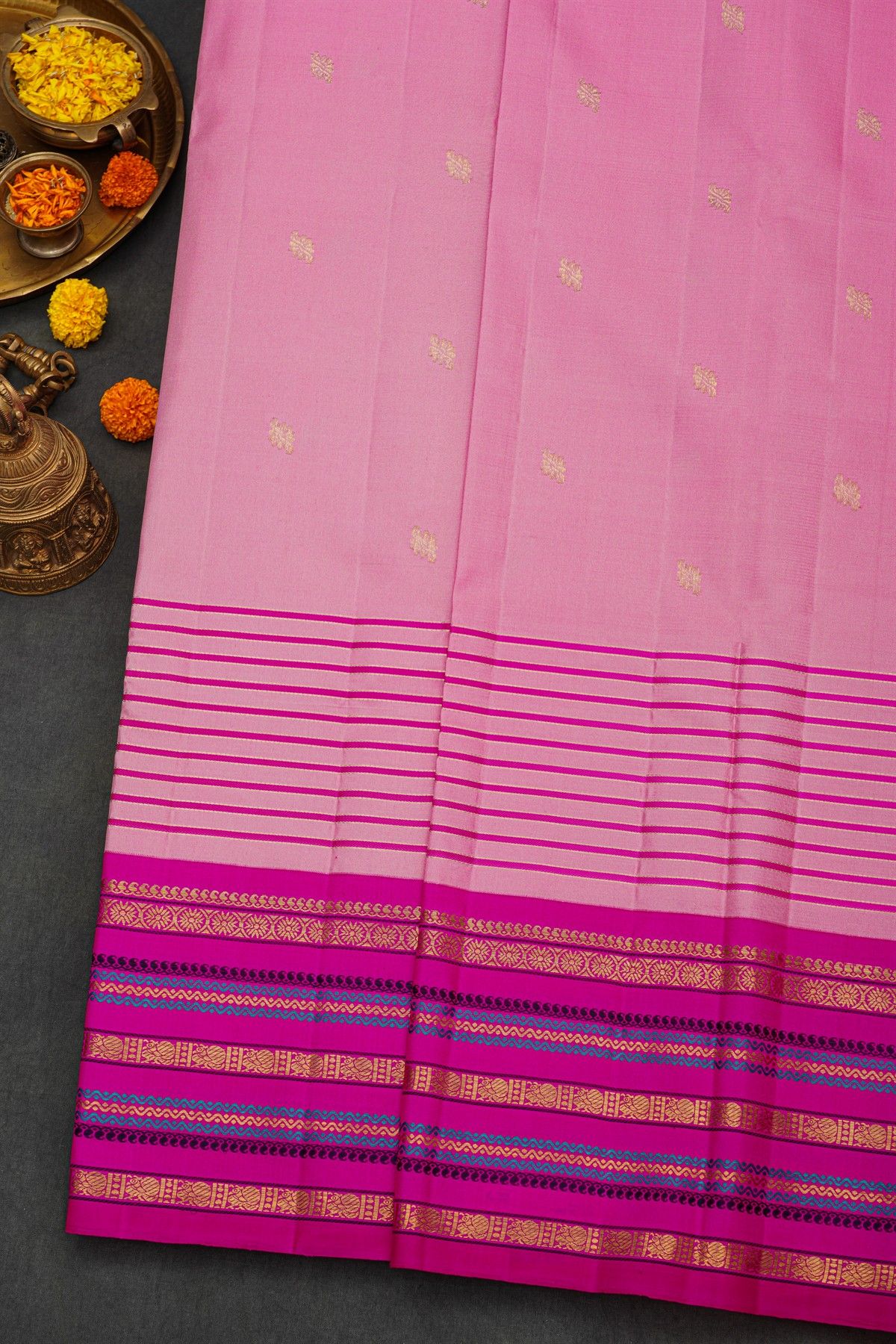Kancheepuram Silk Baby Pink Saree