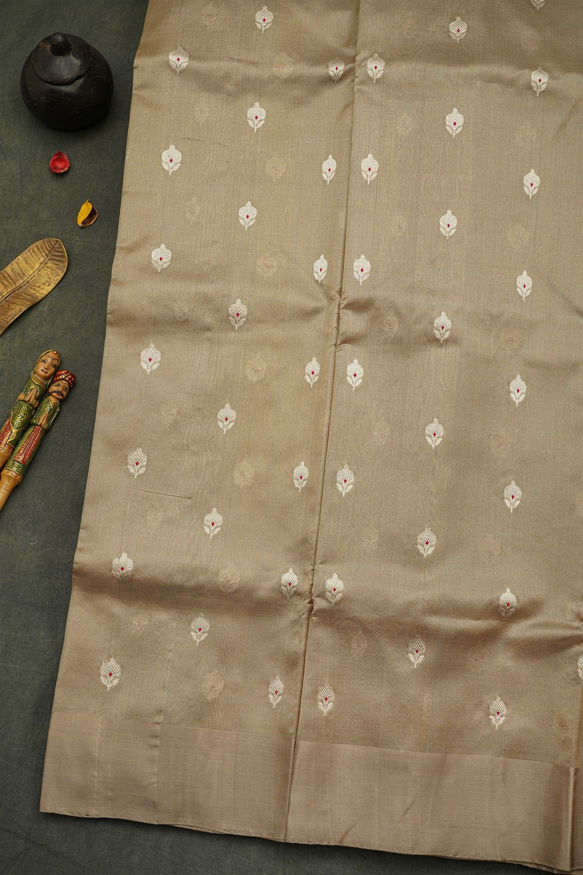 Chanderi Silk Brown Saree