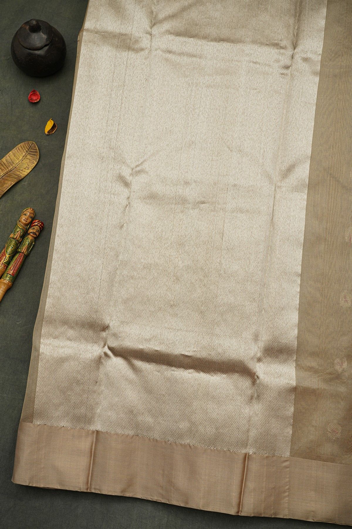 Chanderi Silk Brown Saree