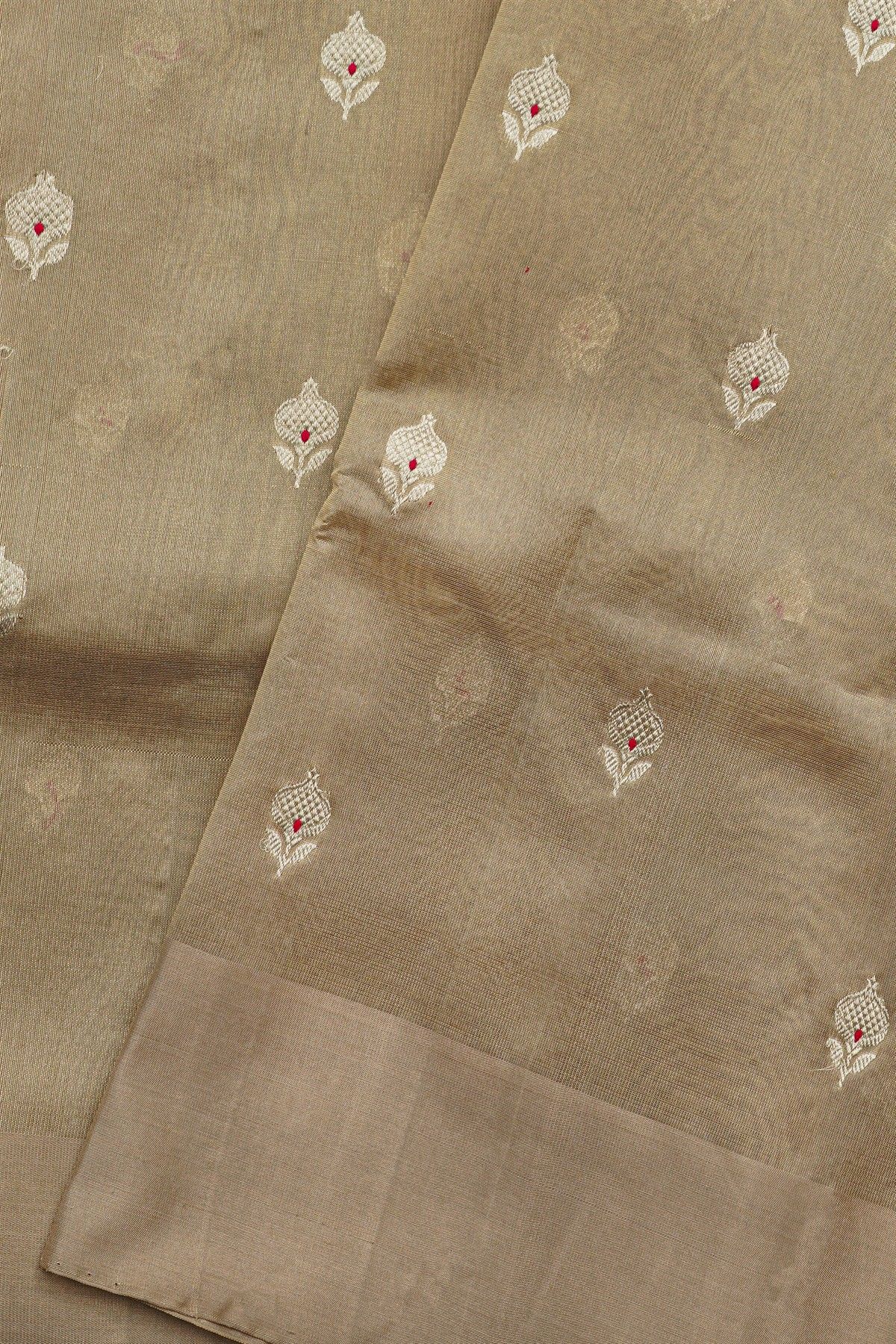 Chanderi Silk Brown Saree