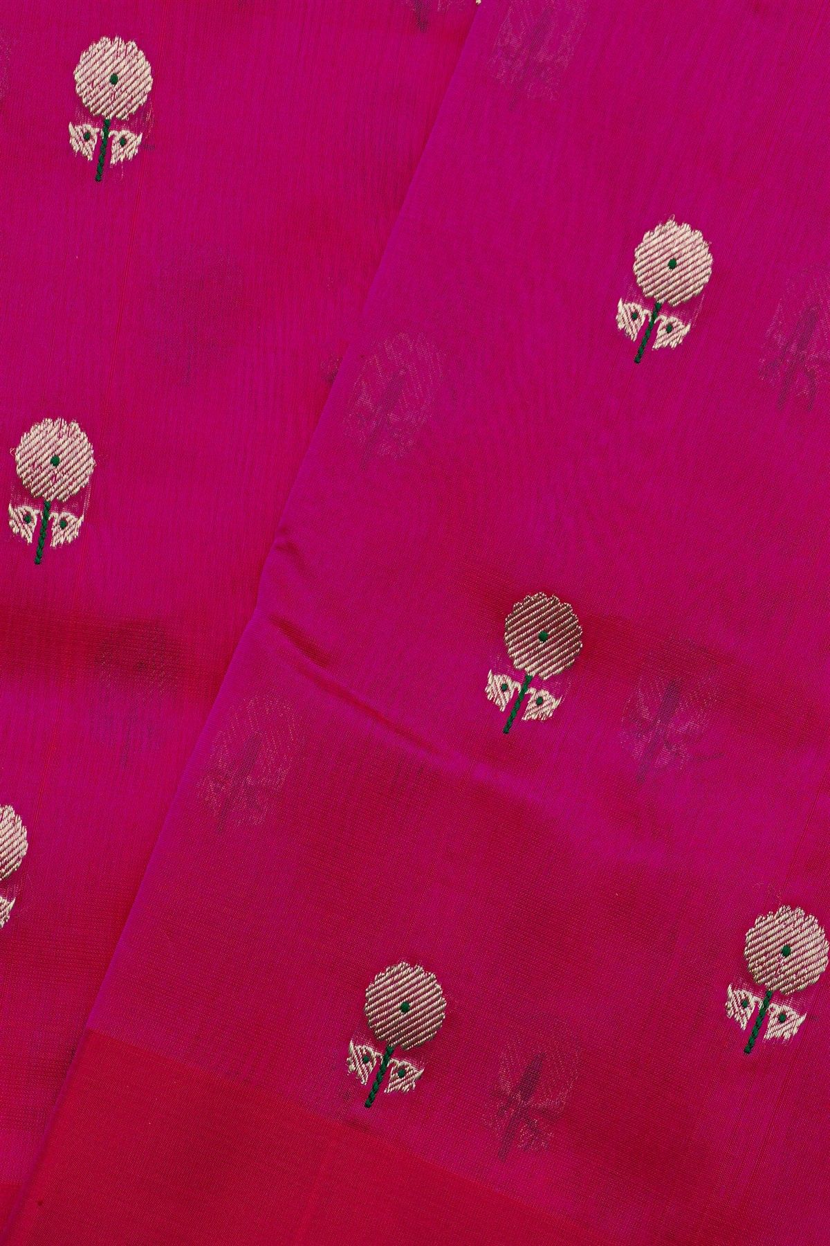 Chanderi Silk Rani Pink Saree