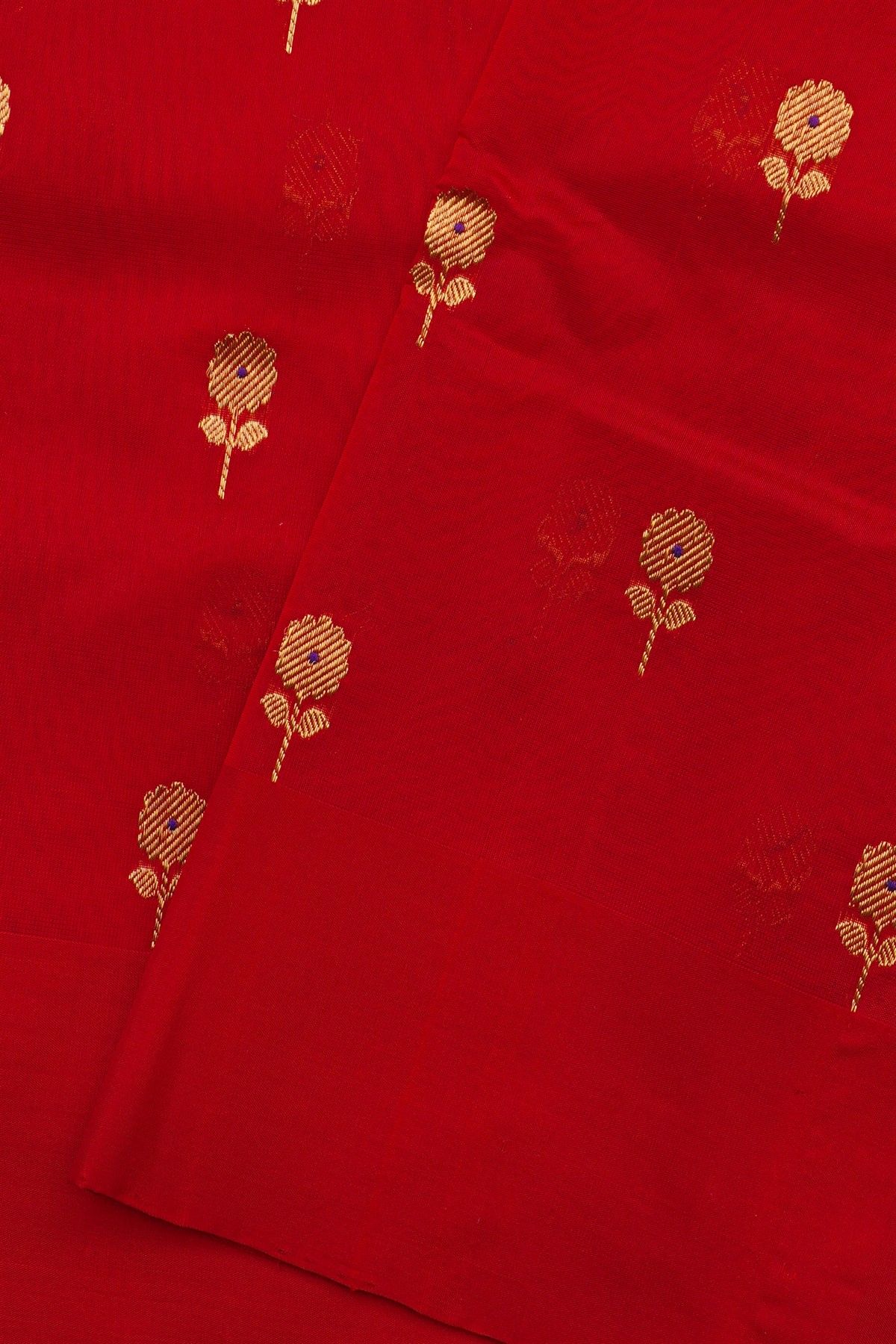 Chanderi Silk Red Saree