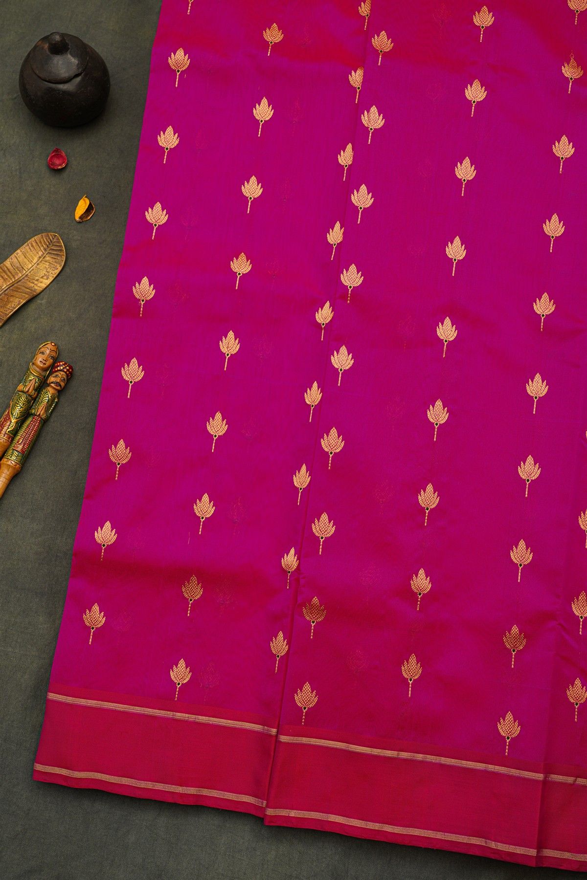Chanderi Silk Magenta Saree