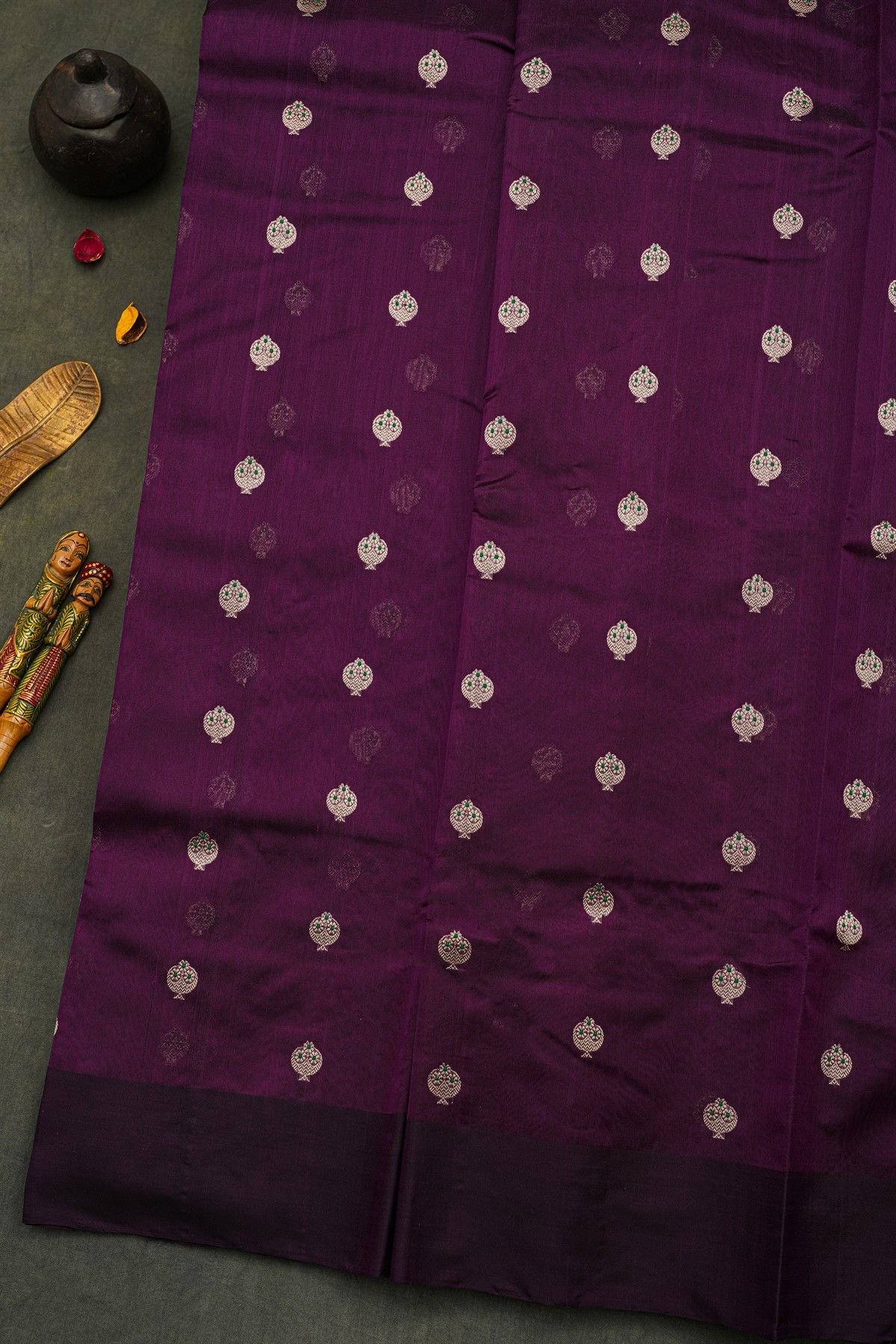 Chanderi Silk Dark Purple Saree