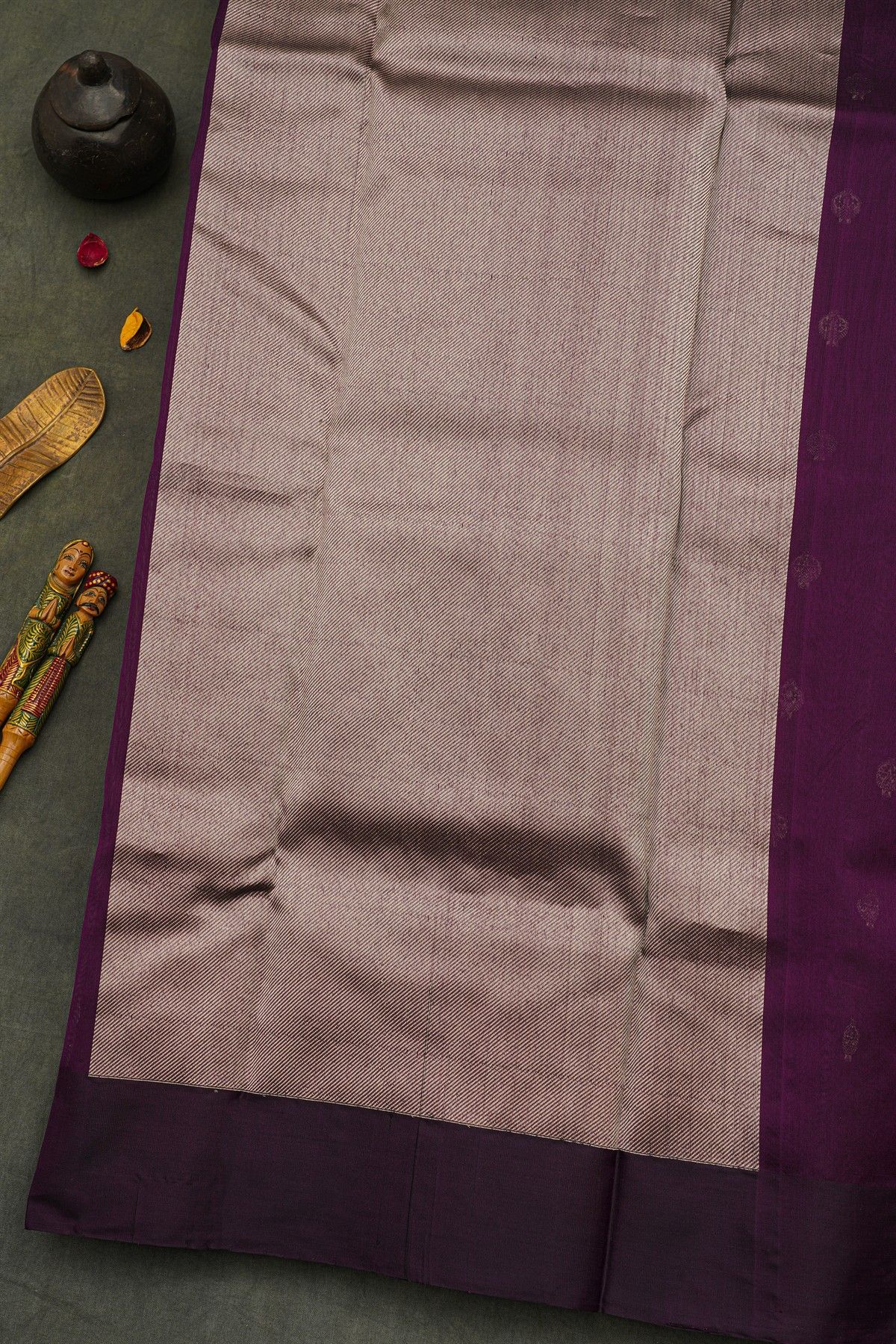 Chanderi Silk Dark Purple Saree
