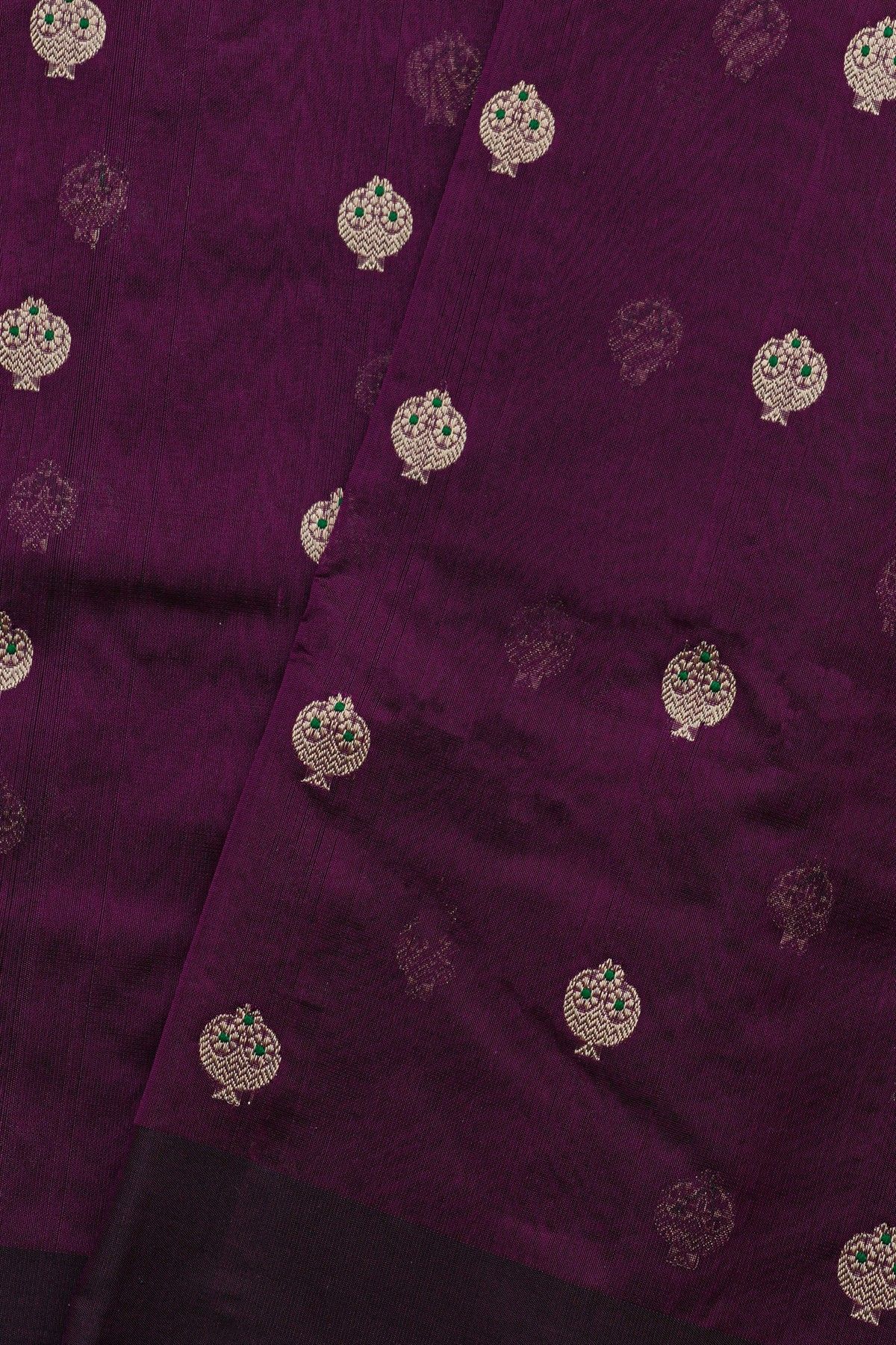 Chanderi Silk Dark Purple Saree