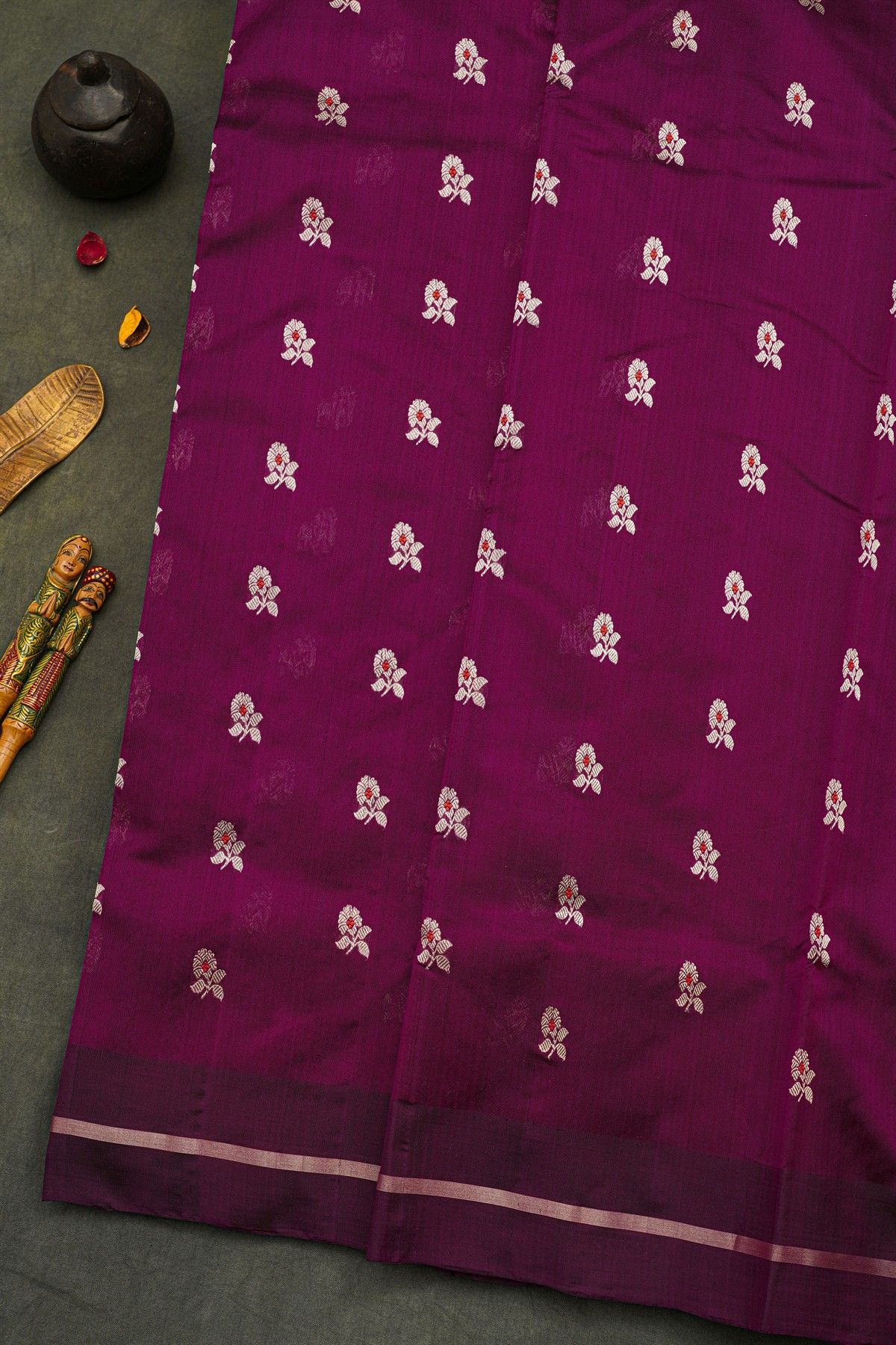 Chanderi Silk Violet Saree