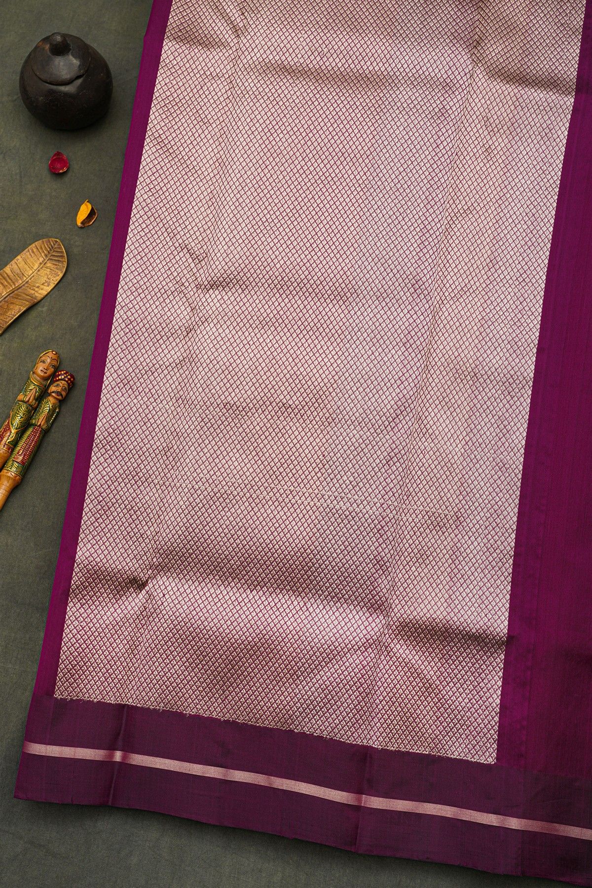 Chanderi Silk Violet Saree