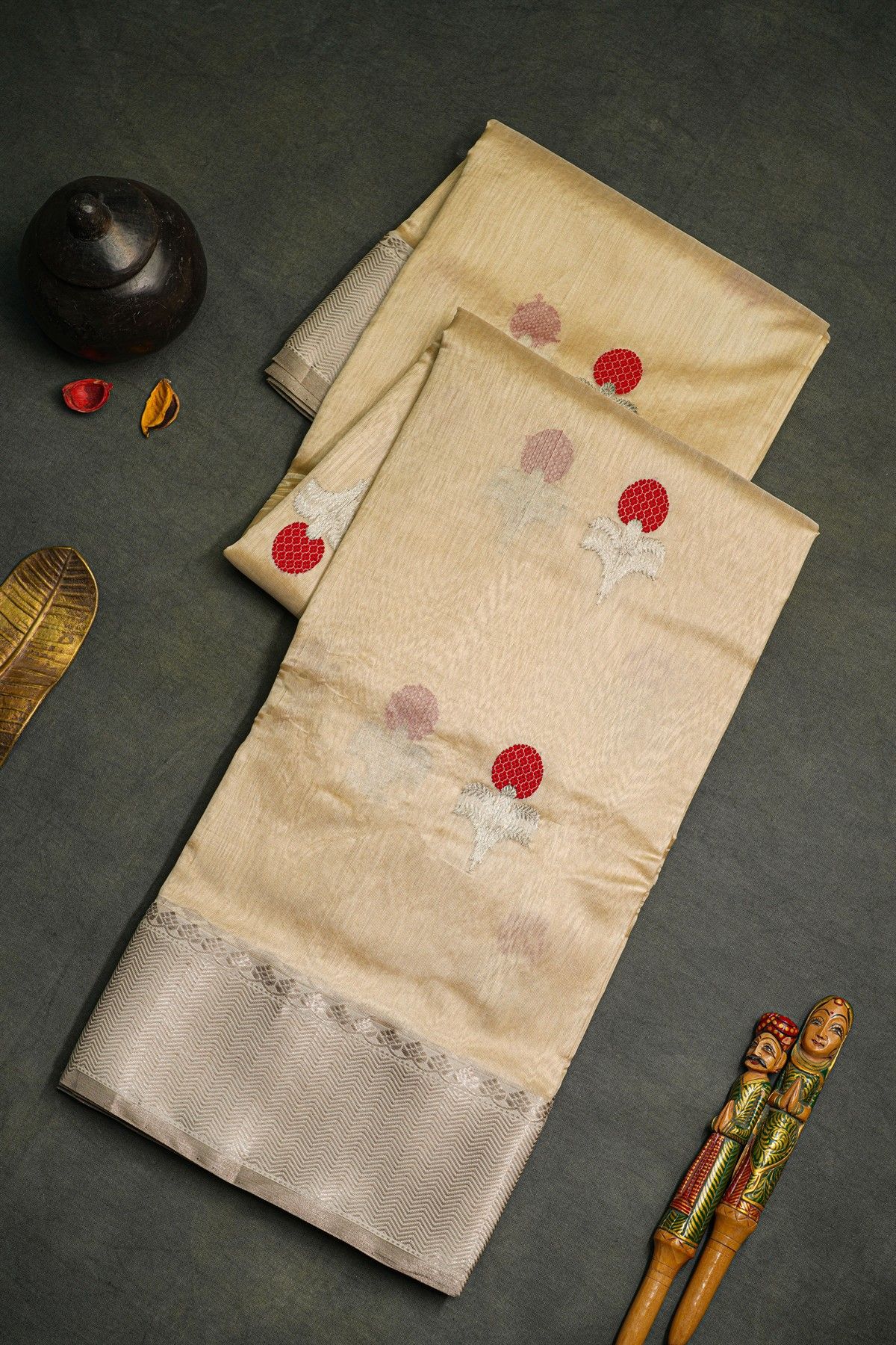Chanderi Silk Cream Saree