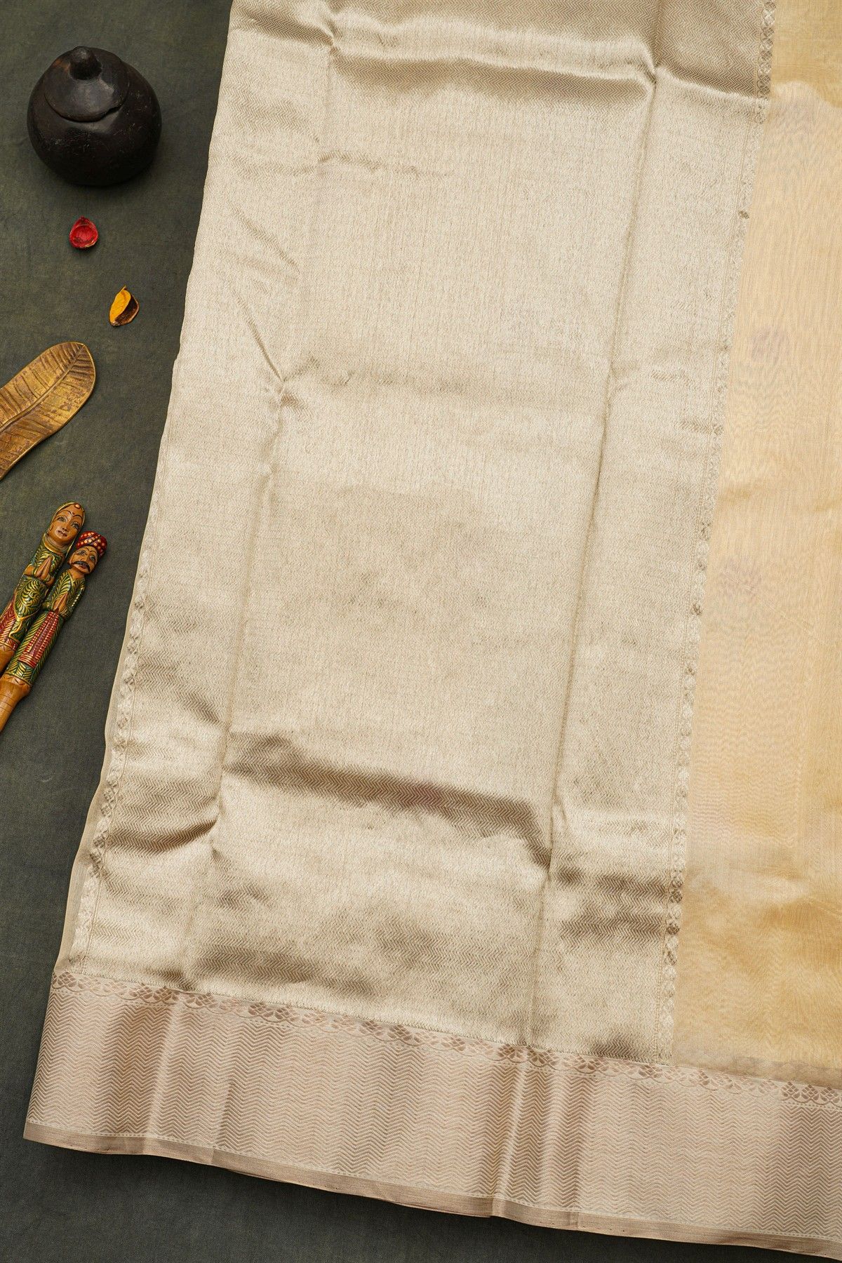 Chanderi Silk Cream Saree