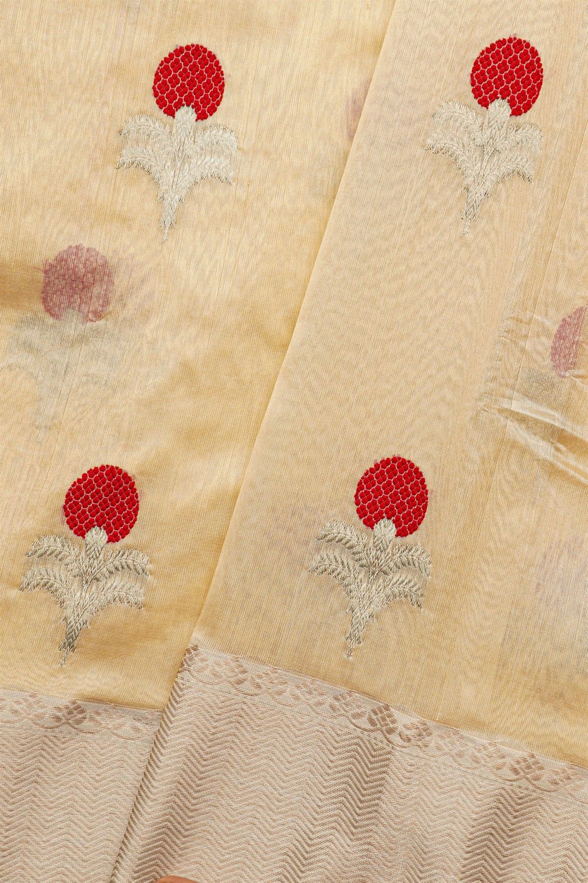 Chanderi Silk Cream Saree