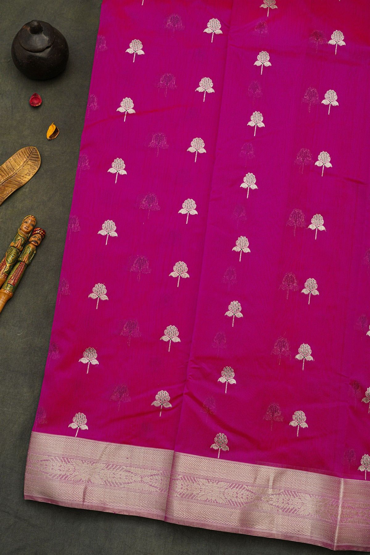 Chanderi Silk Magenta Saree