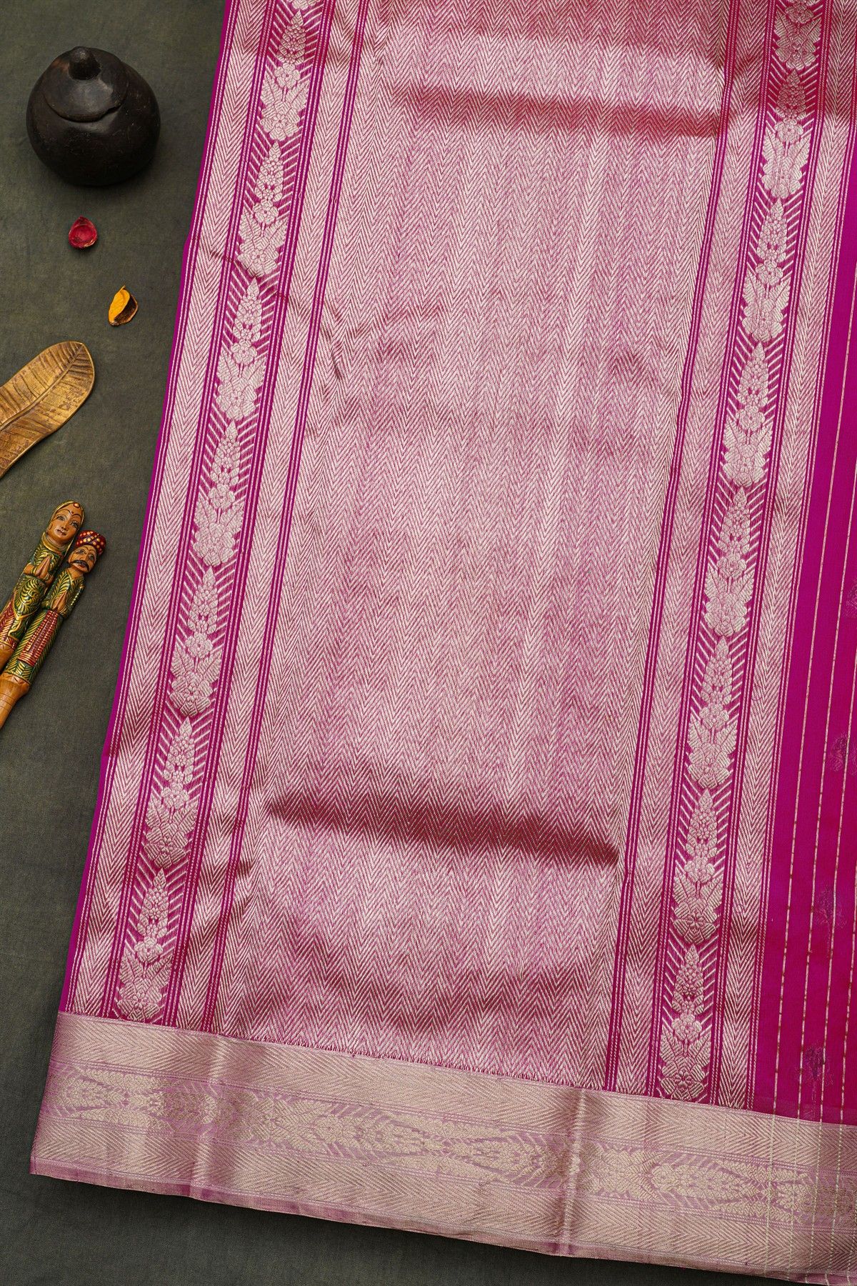 Chanderi Silk Magenta Saree