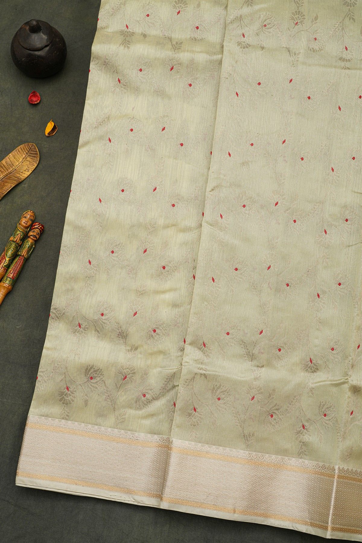 Chanderi Silk Off White Saree