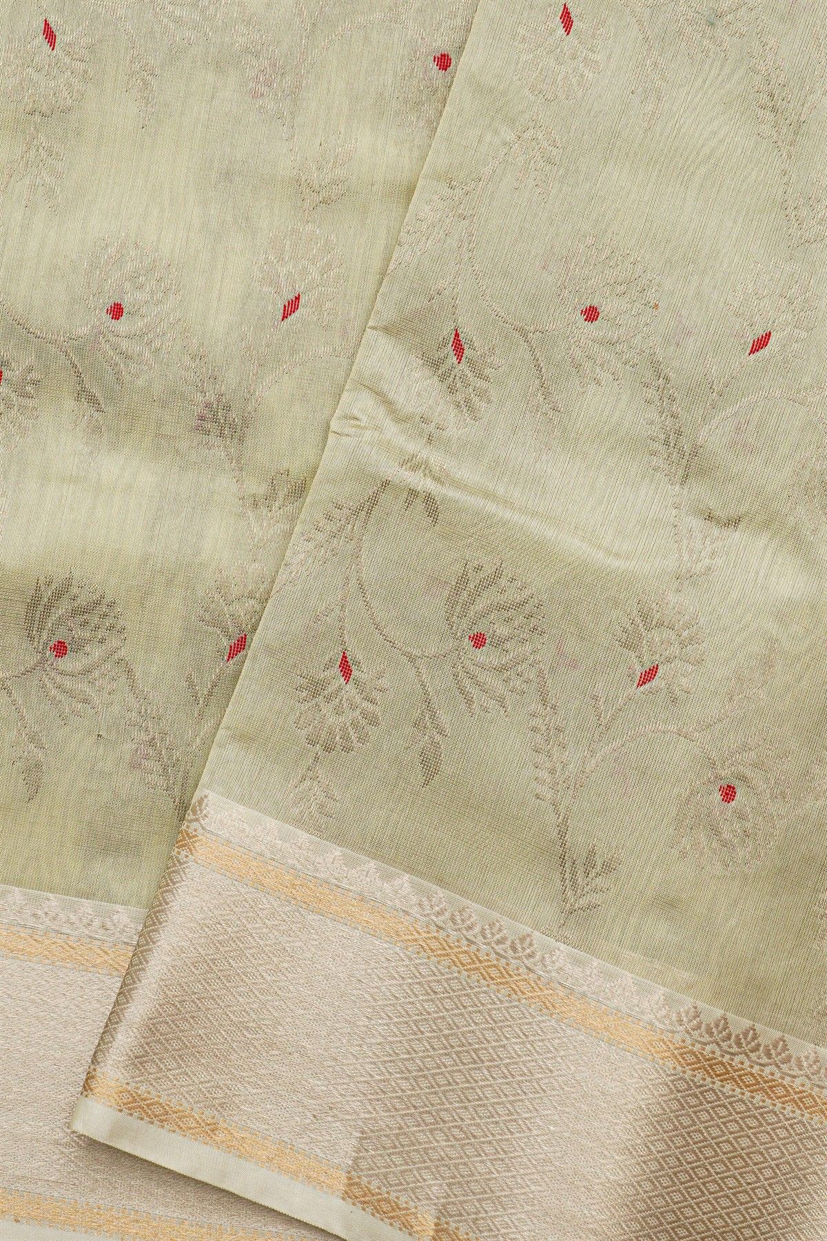 Chanderi Silk Off White Saree