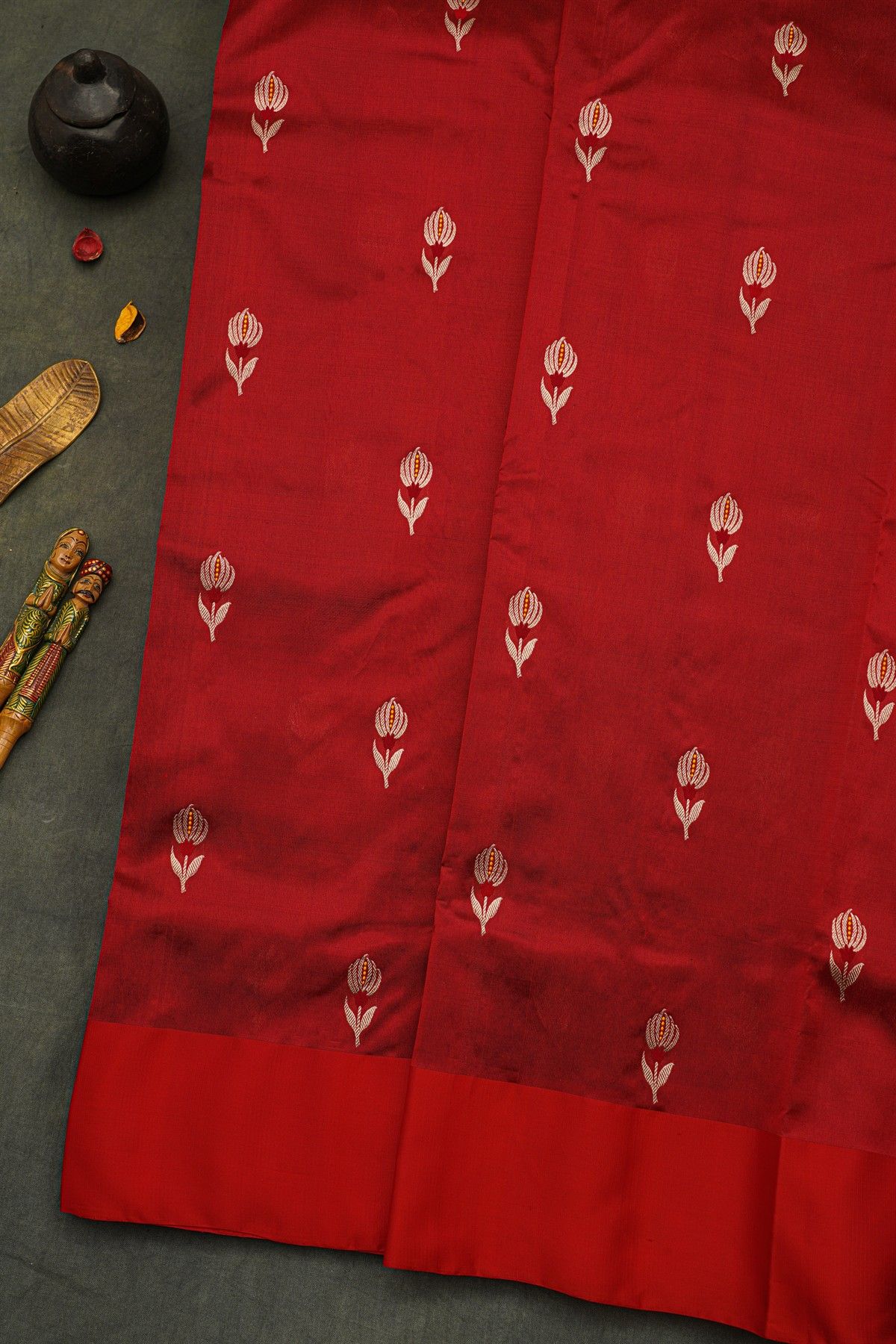 Chanderi Silk Maroon Saree