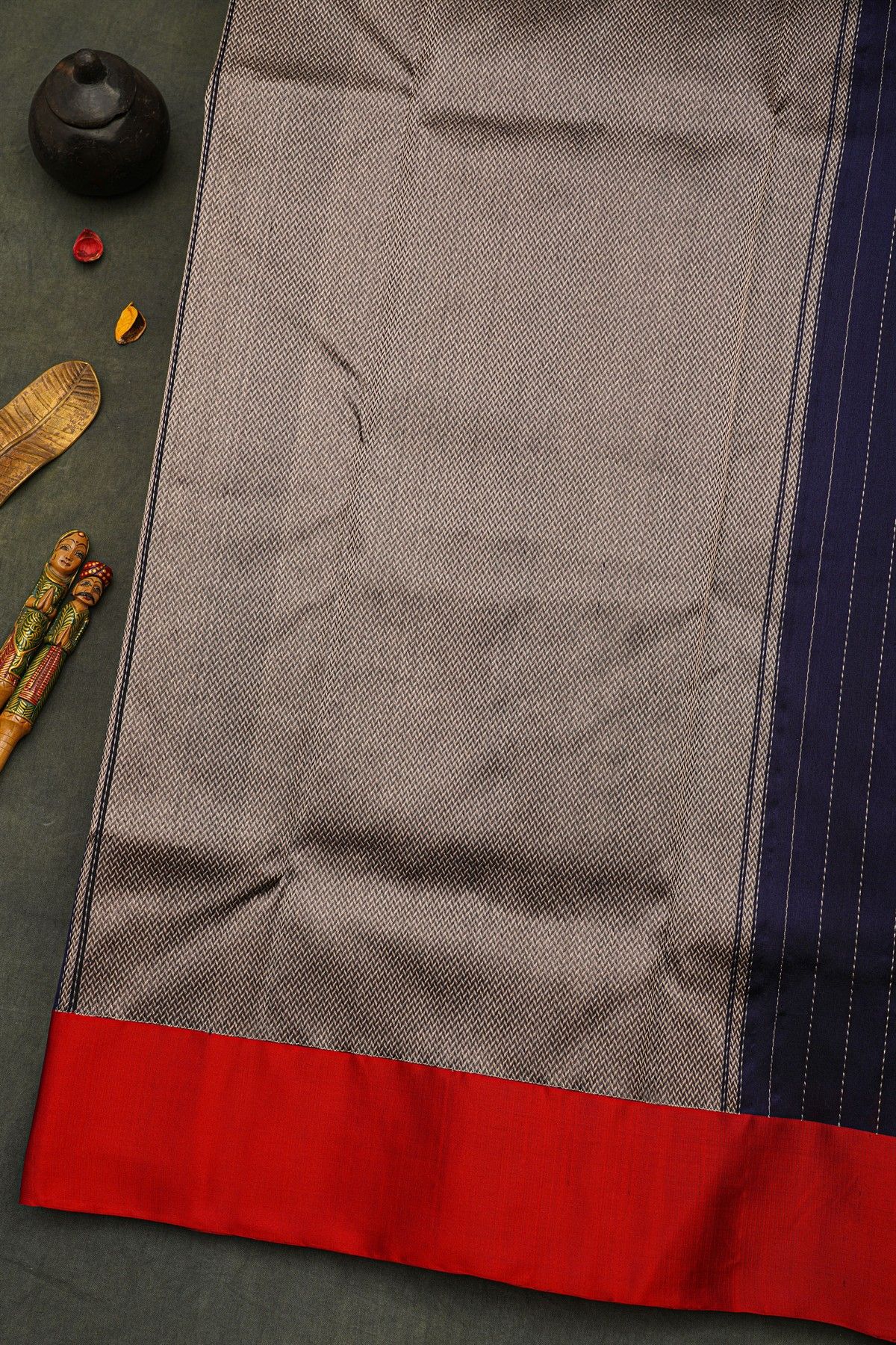 Chanderi Silk Navy Blue Saree